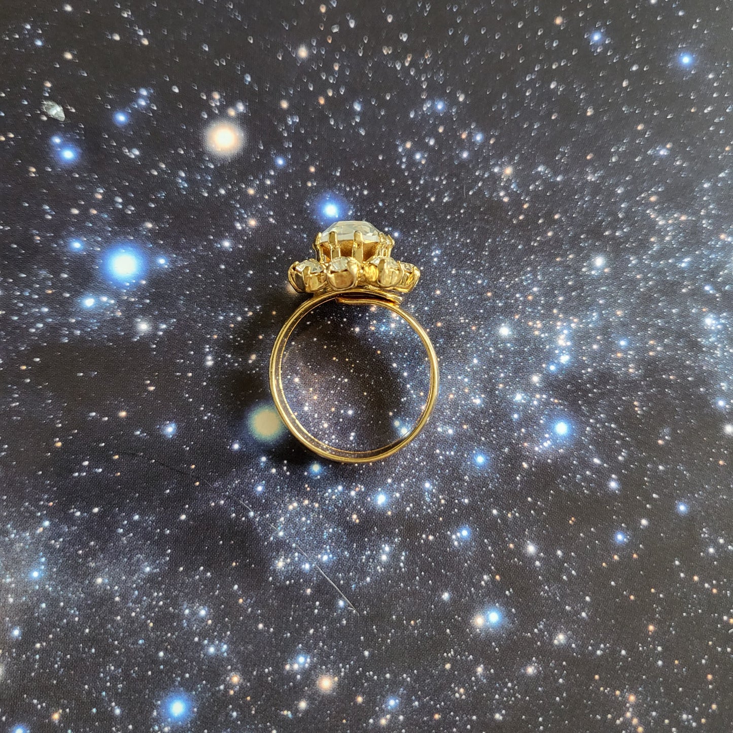 Ring - Clear Crystal Flower Adjustable Ring