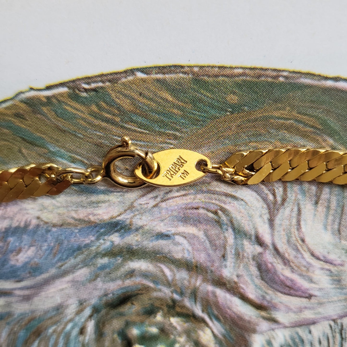 Necklace - Trifari Clear Crystal V Shape Necklace