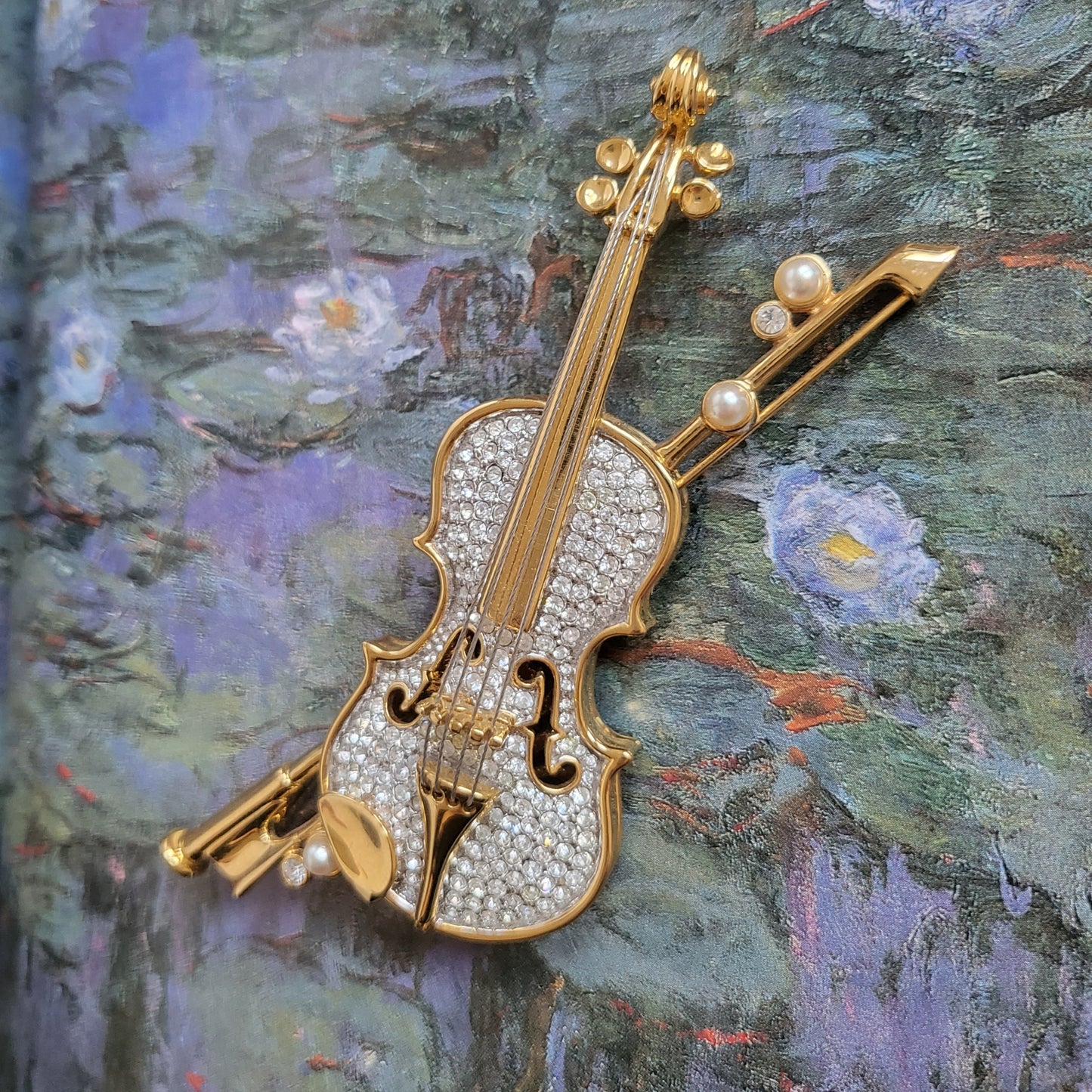 Brooch - Swarovski Crystal Violin Brooch