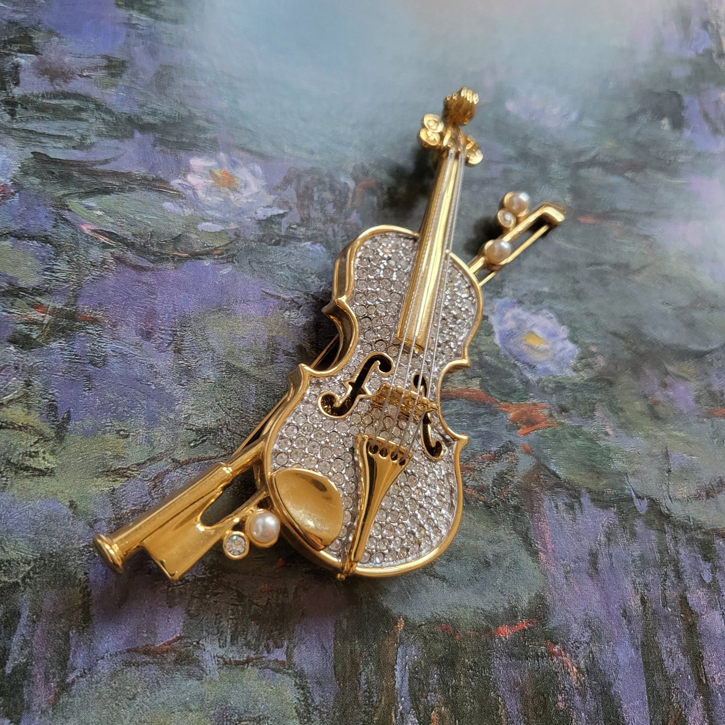 Brooch - Swarovski Crystal Violin Brooch