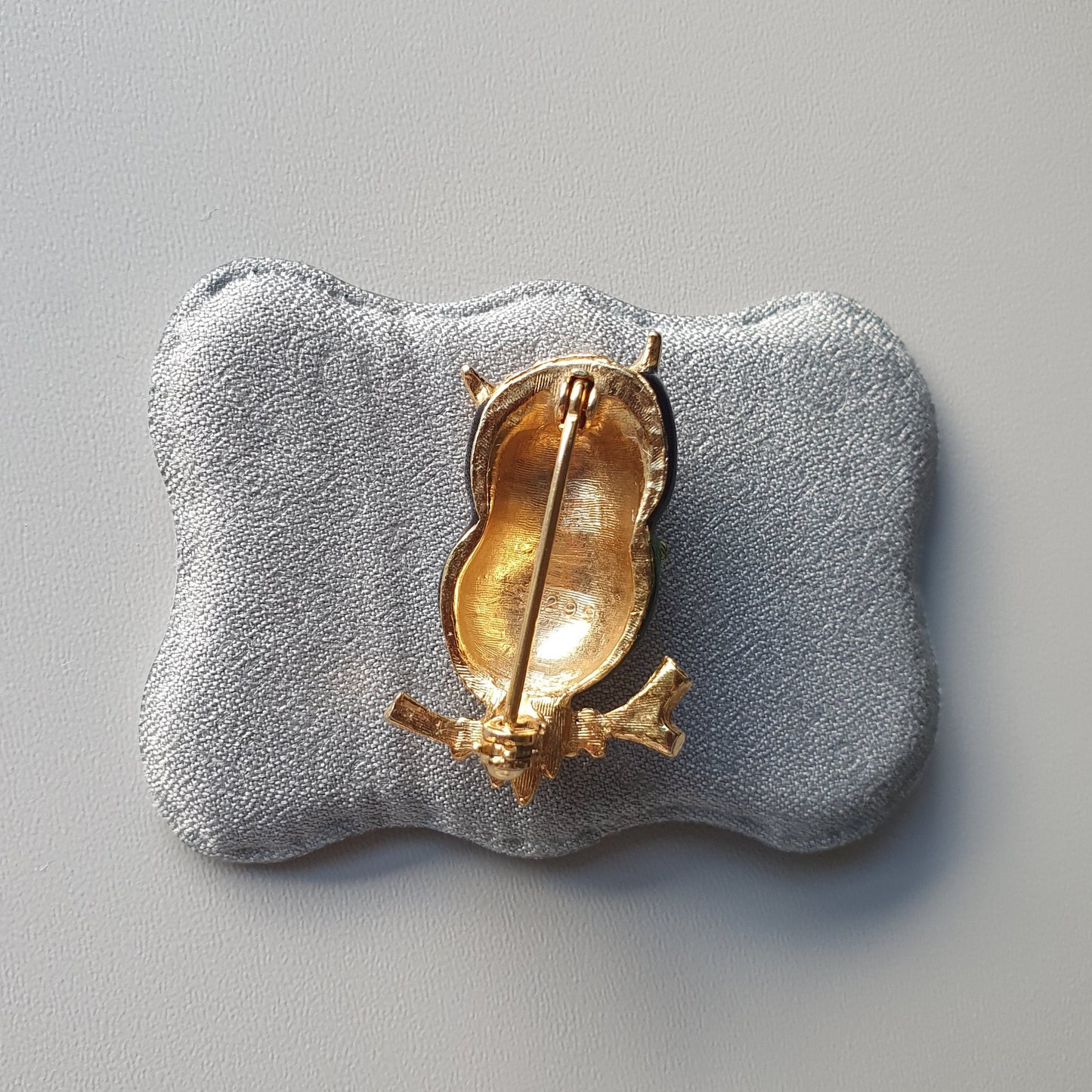 Brooch - Sphinx Blue and Green Enamel Owl Brooch