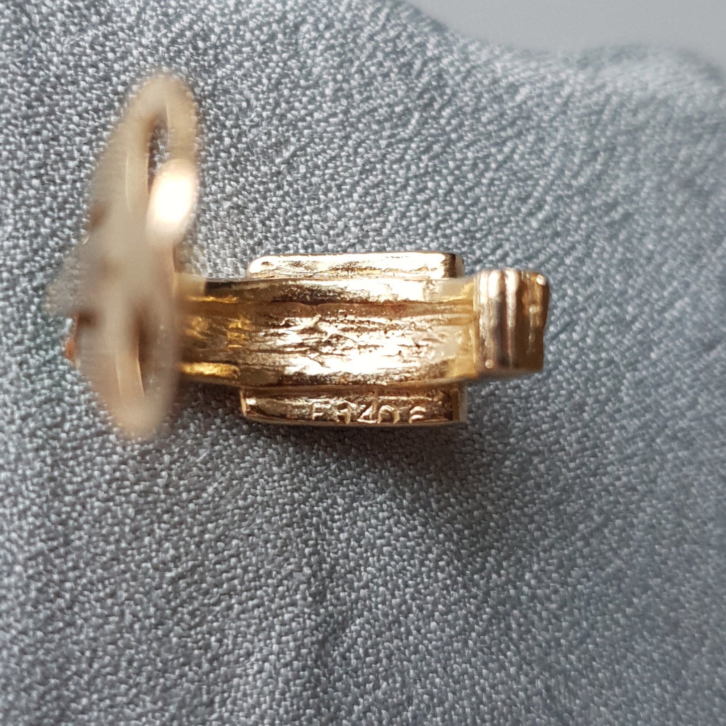 Clip on - Sphinx Green and Blue Enamel Belt Clip on Earrings