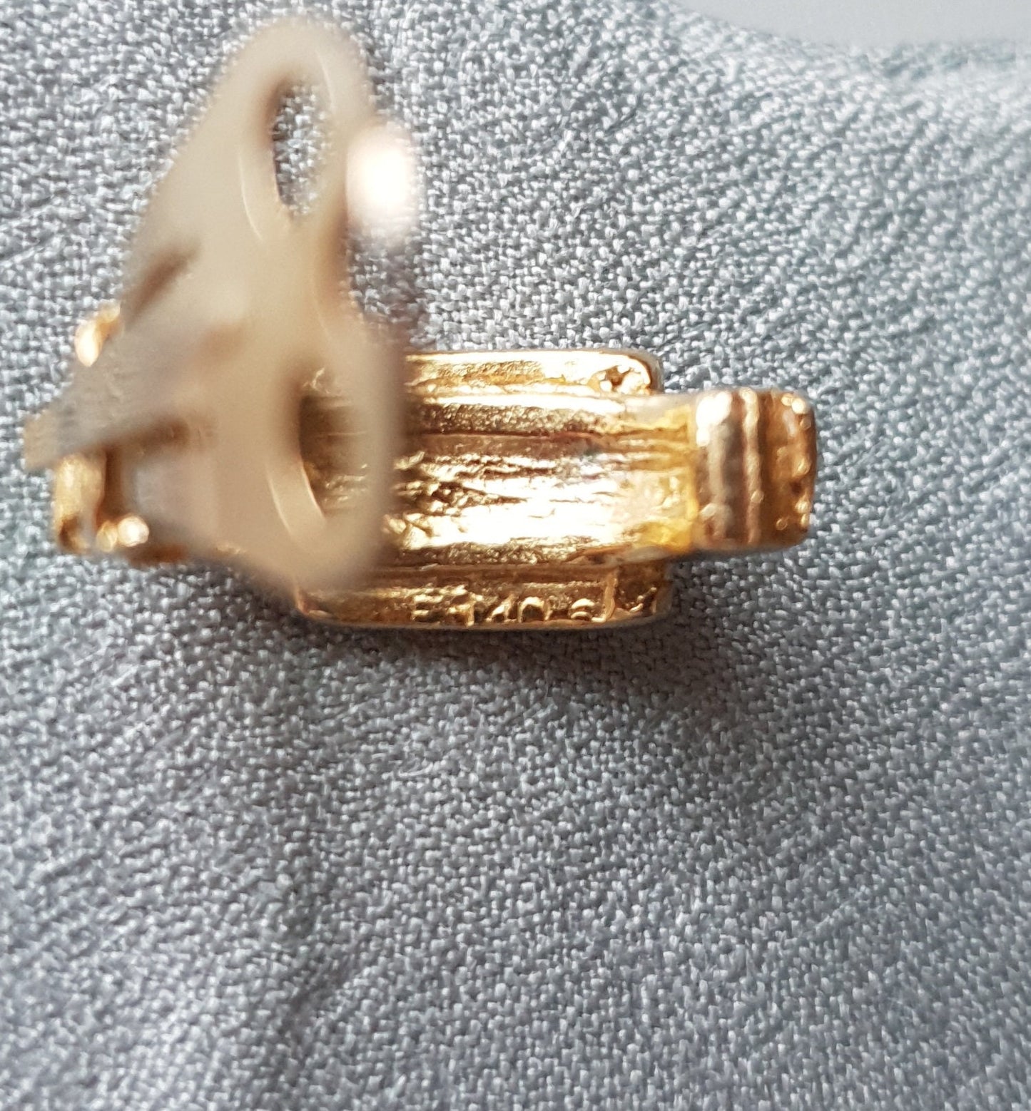 Clip on - Sphinx Green and Blue Enamel Belt Clip on Earrings