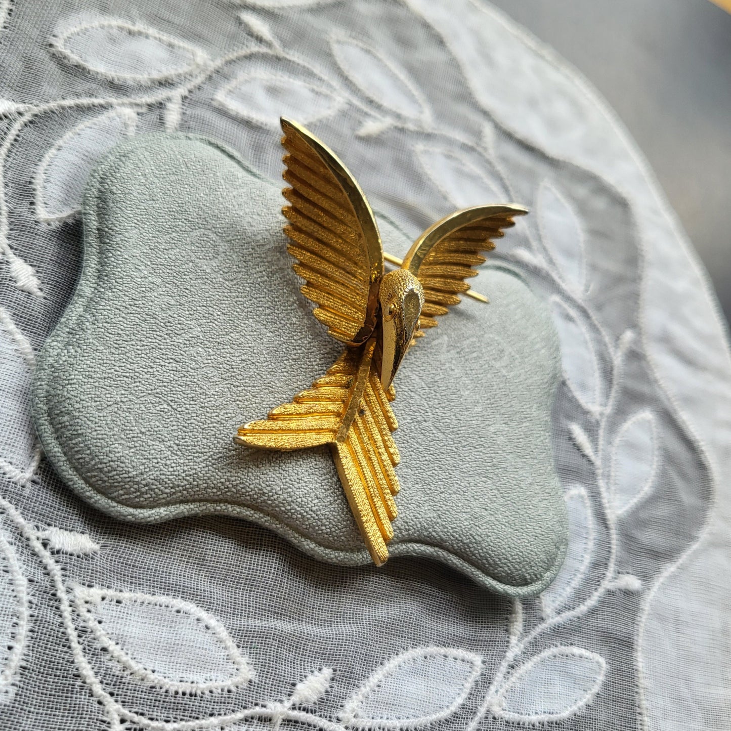 Brooch - Sphinx Gold Abstract Bird Brooch
