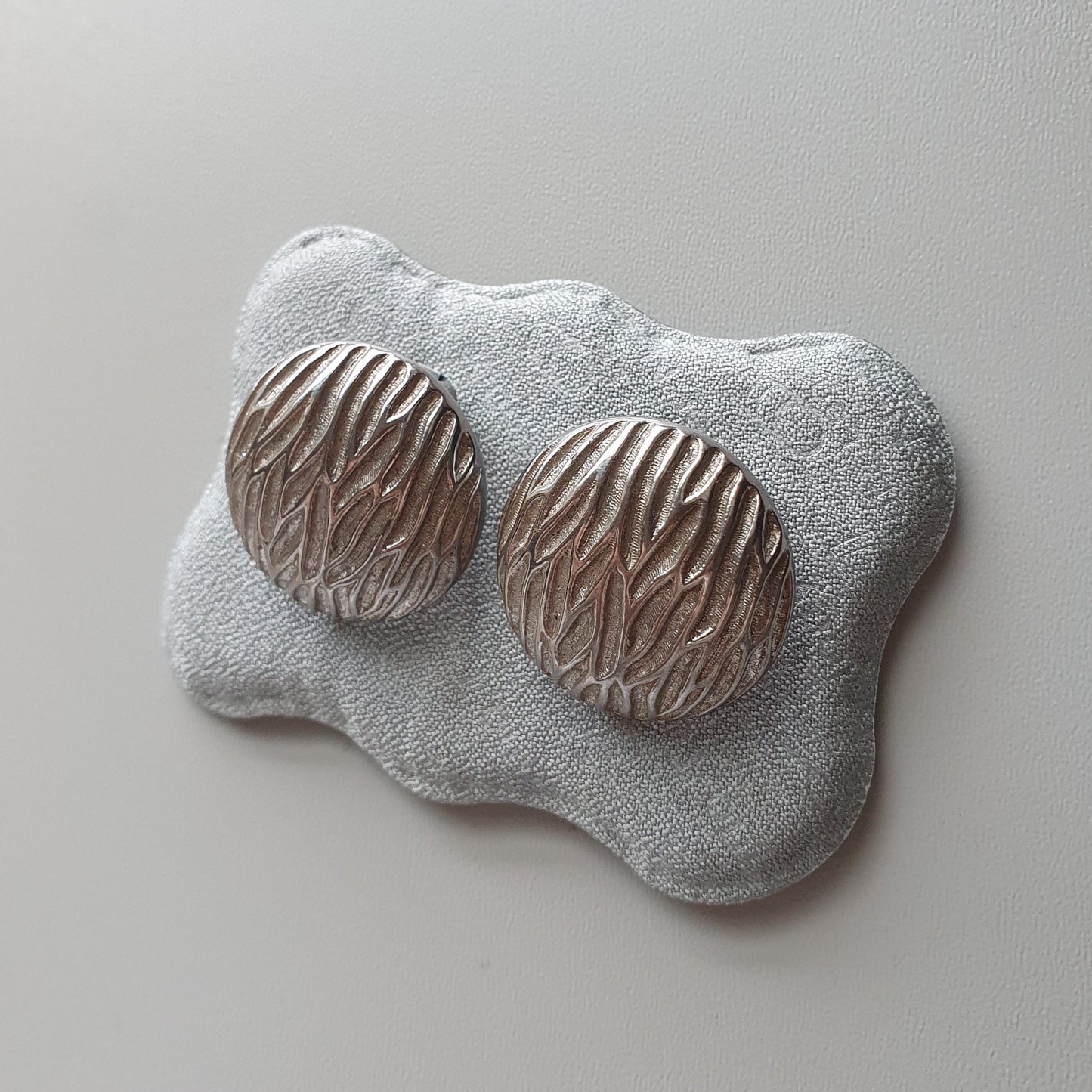 Clip on - Sphinx Silver Tone Textured Round Clip on Earrings