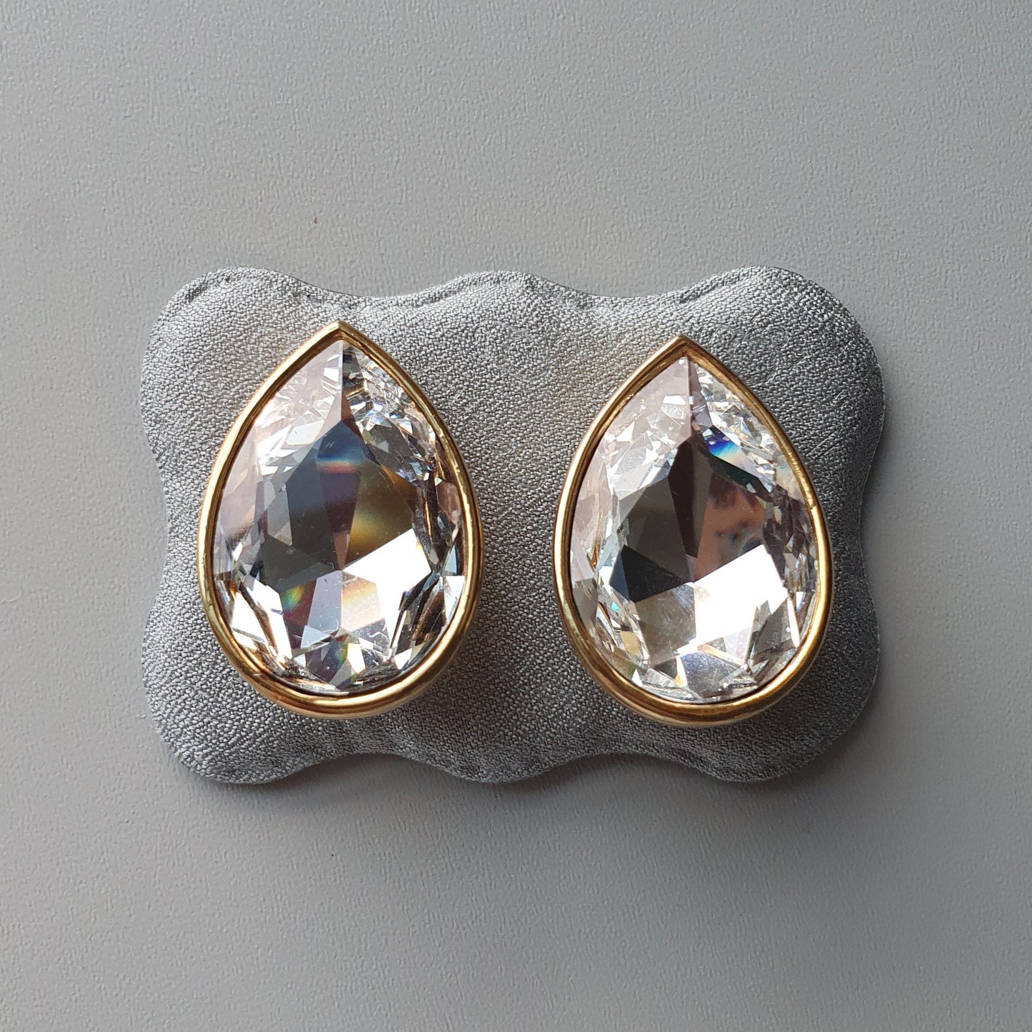 Clip on - Sphinx Big Crystal Clip on Earrings