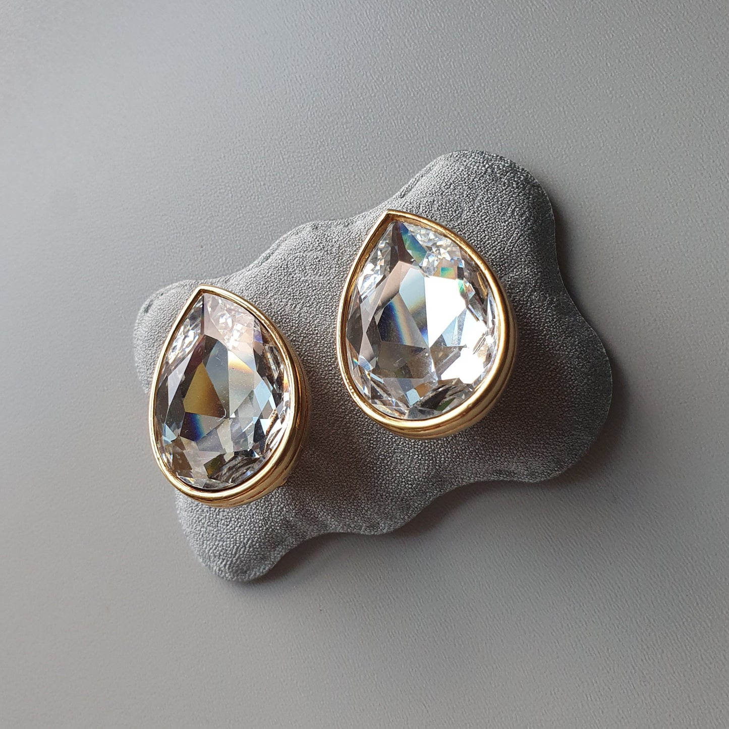 Clip on - Sphinx Big Crystal Clip on Earrings