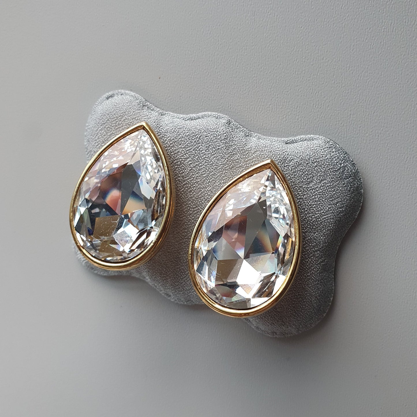 Clip on - Sphinx Big Crystal Clip on Earrings