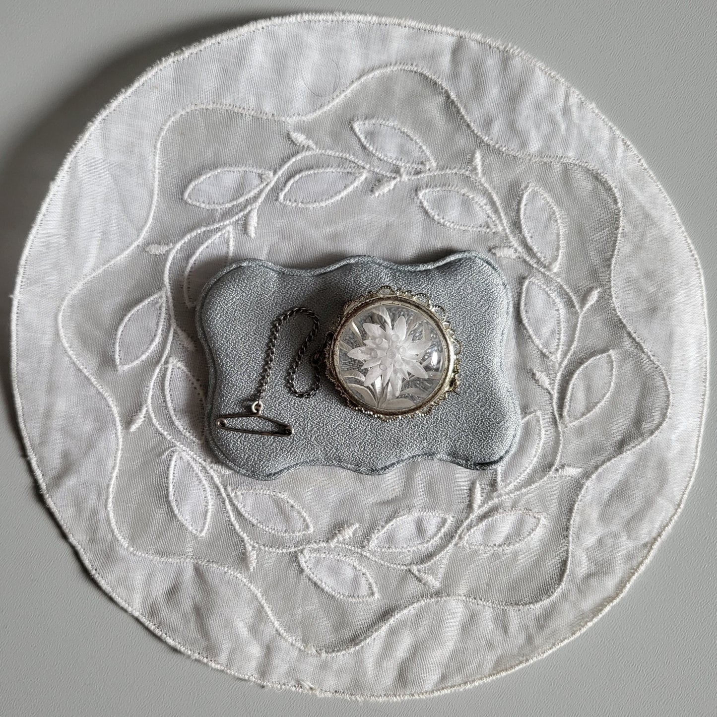 Brooch - Clear Acrylic Carved Flower Brooch