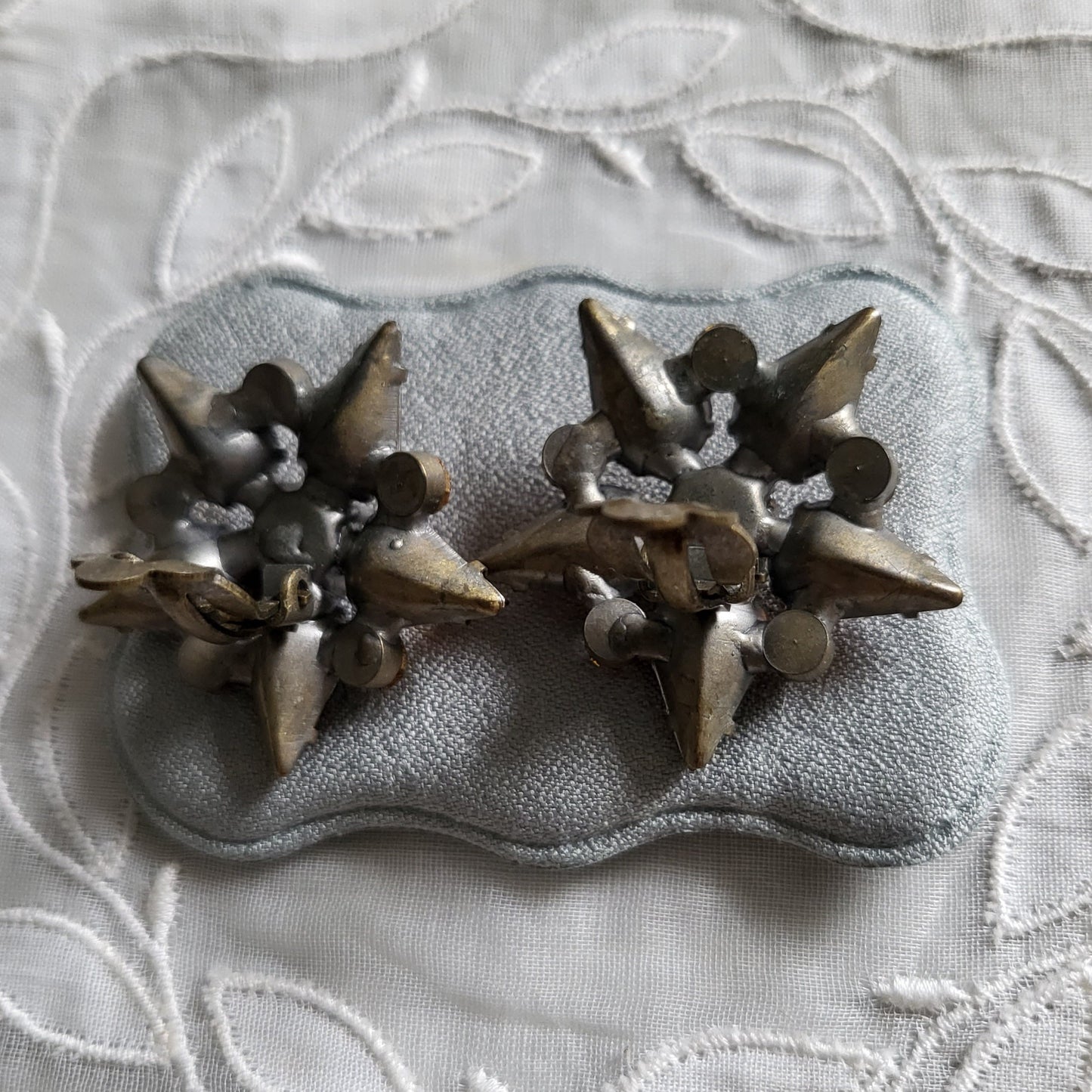 Clip on - Orange Brown Crystals Star Clip On Earrings