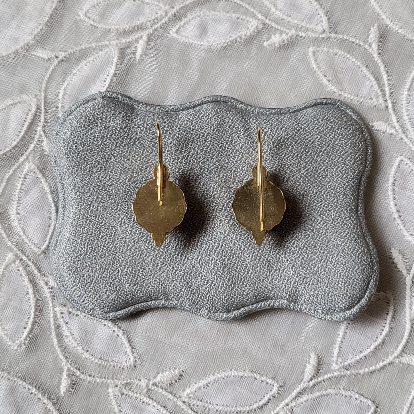 Hooks - Bamboo Bezel Pearl Hook Earrings