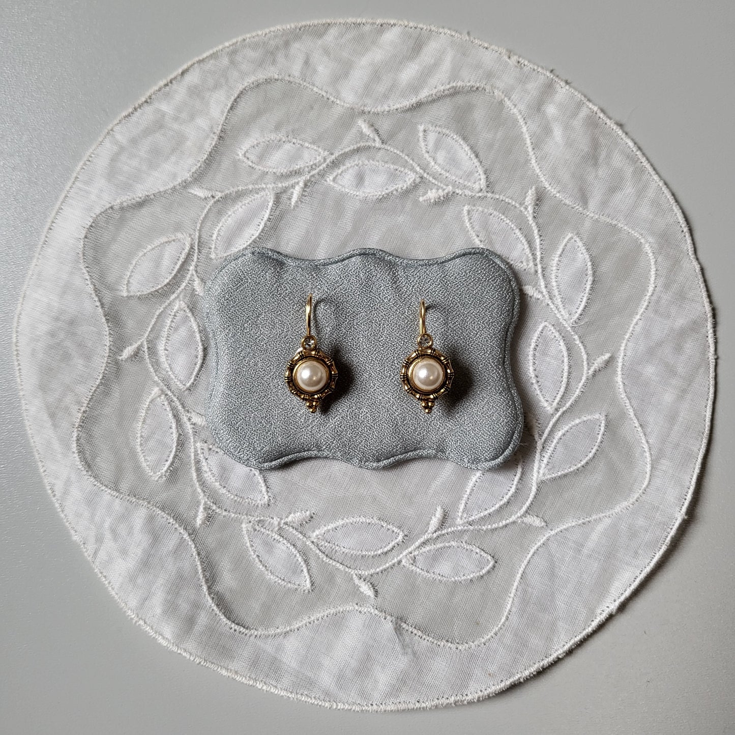 Hooks - Bamboo Bezel Pearl Hook Earrings