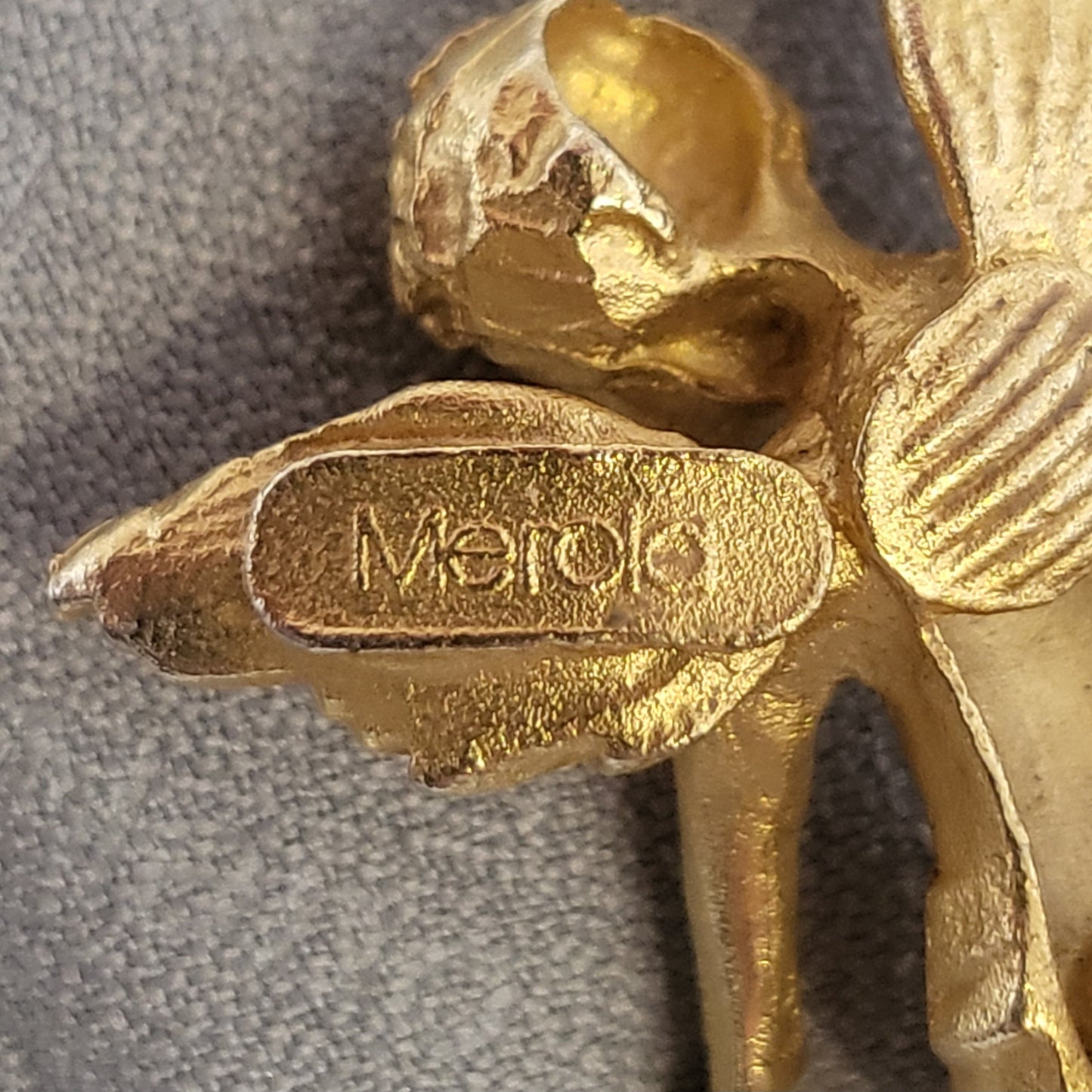 Clip on - Merola Cherub with Pearl Drops Statement Clip on Earrings