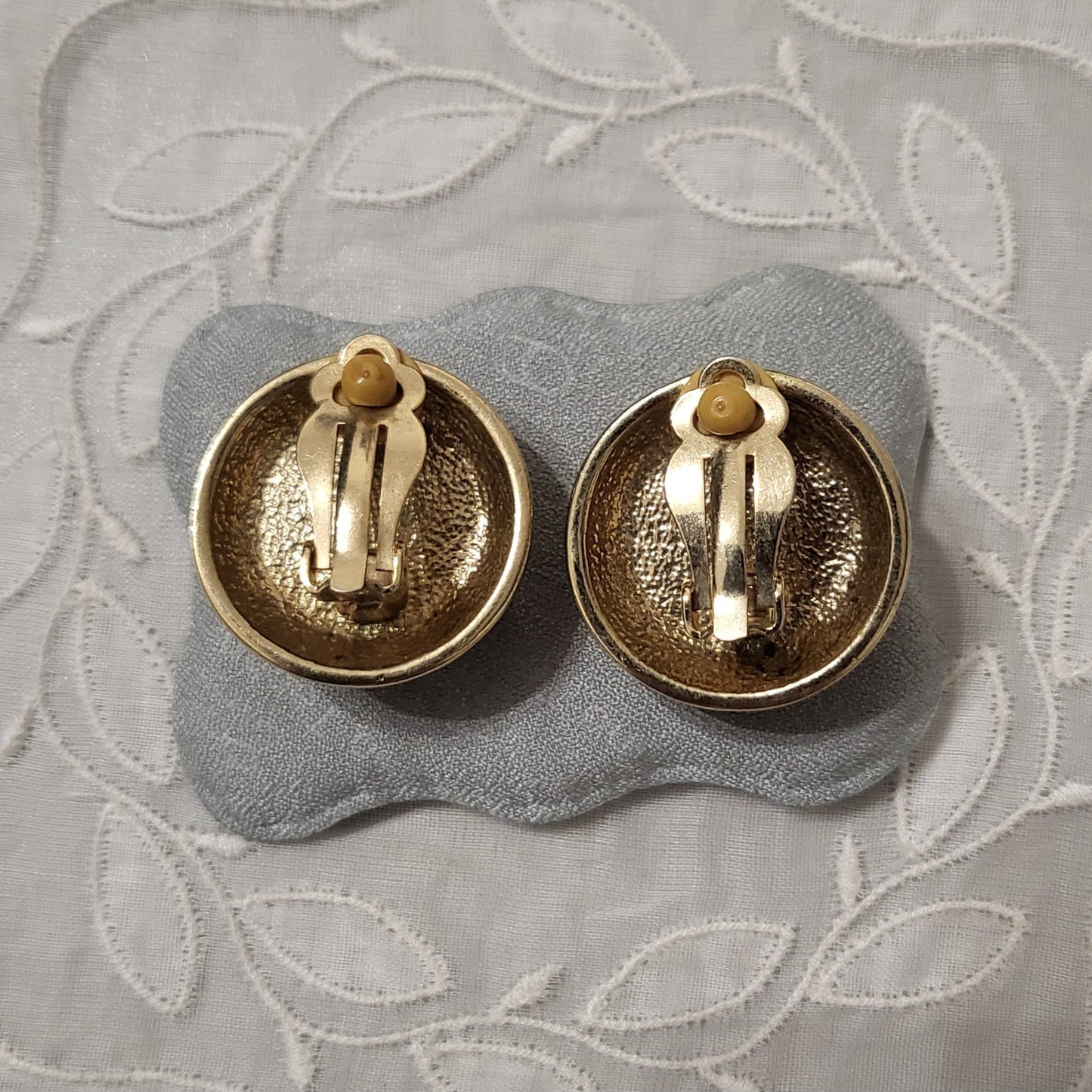 Clip on - Big Pearl with Chain Dome Clip on Earrings