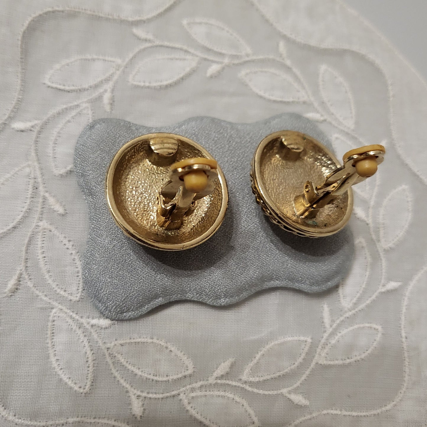 Clip on - Big Pearl with Chain Dome Clip on Earrings