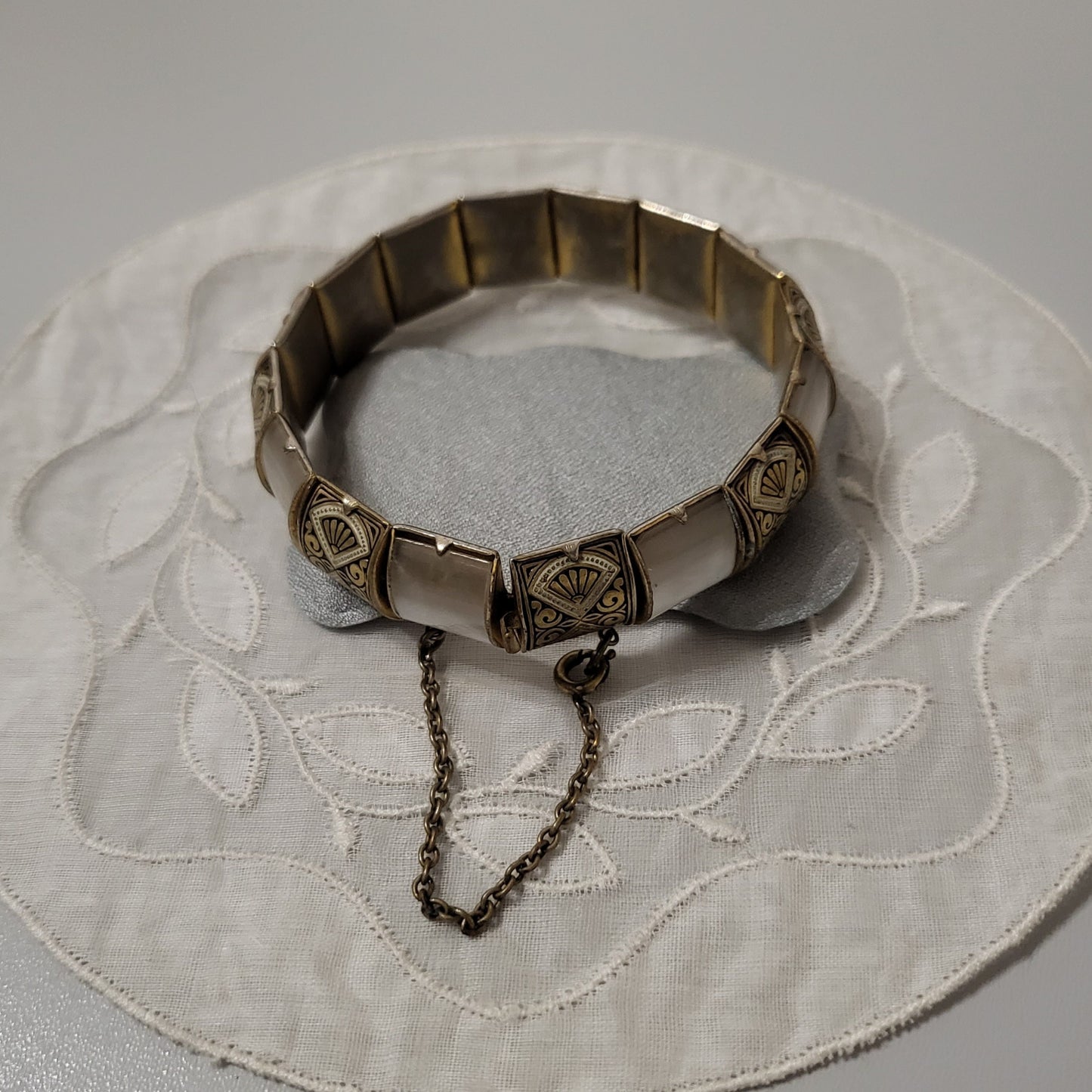 Bracelet - Mother of Pearl Damascene Panel Bracelet