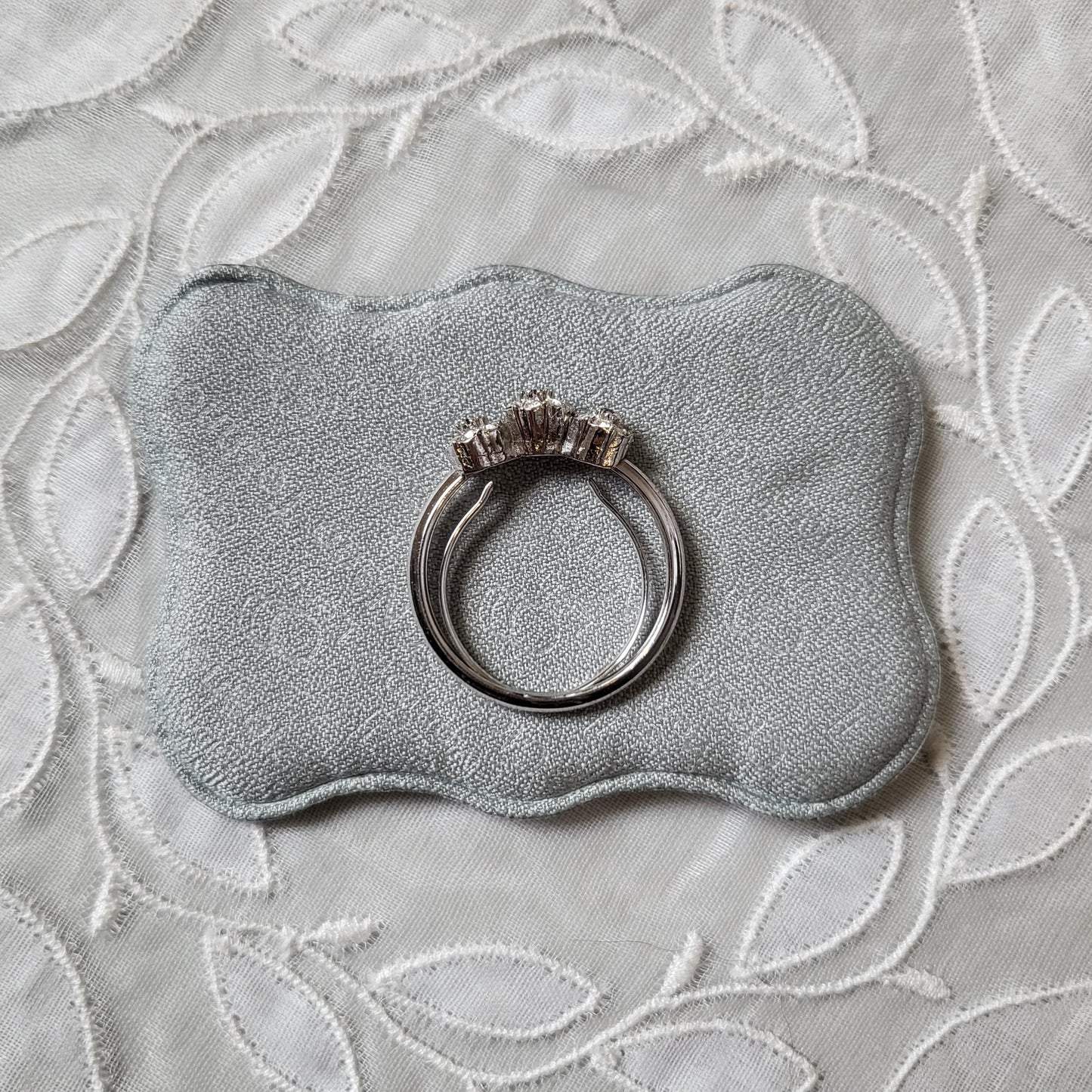 Ring - Red and Clear Crystals Flower Cluster Trilogy Ring