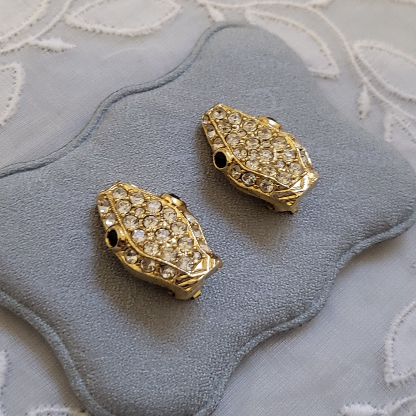 Clip on - Crystal Snake Head Clip on Earrings