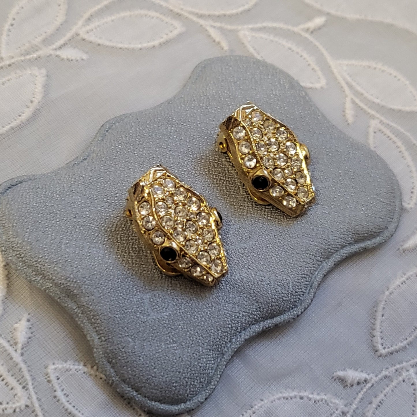 Clip on - Crystal Snake Head Clip on Earrings