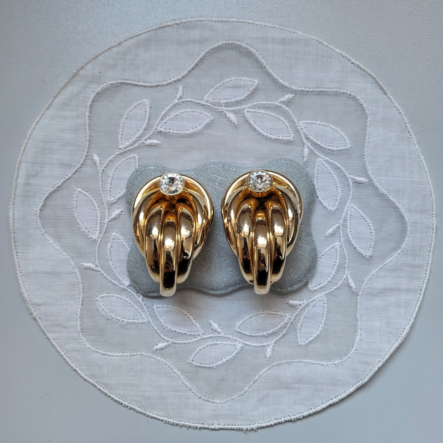 Clip on - Statement Crystal Tube Knot Clip on Earrings