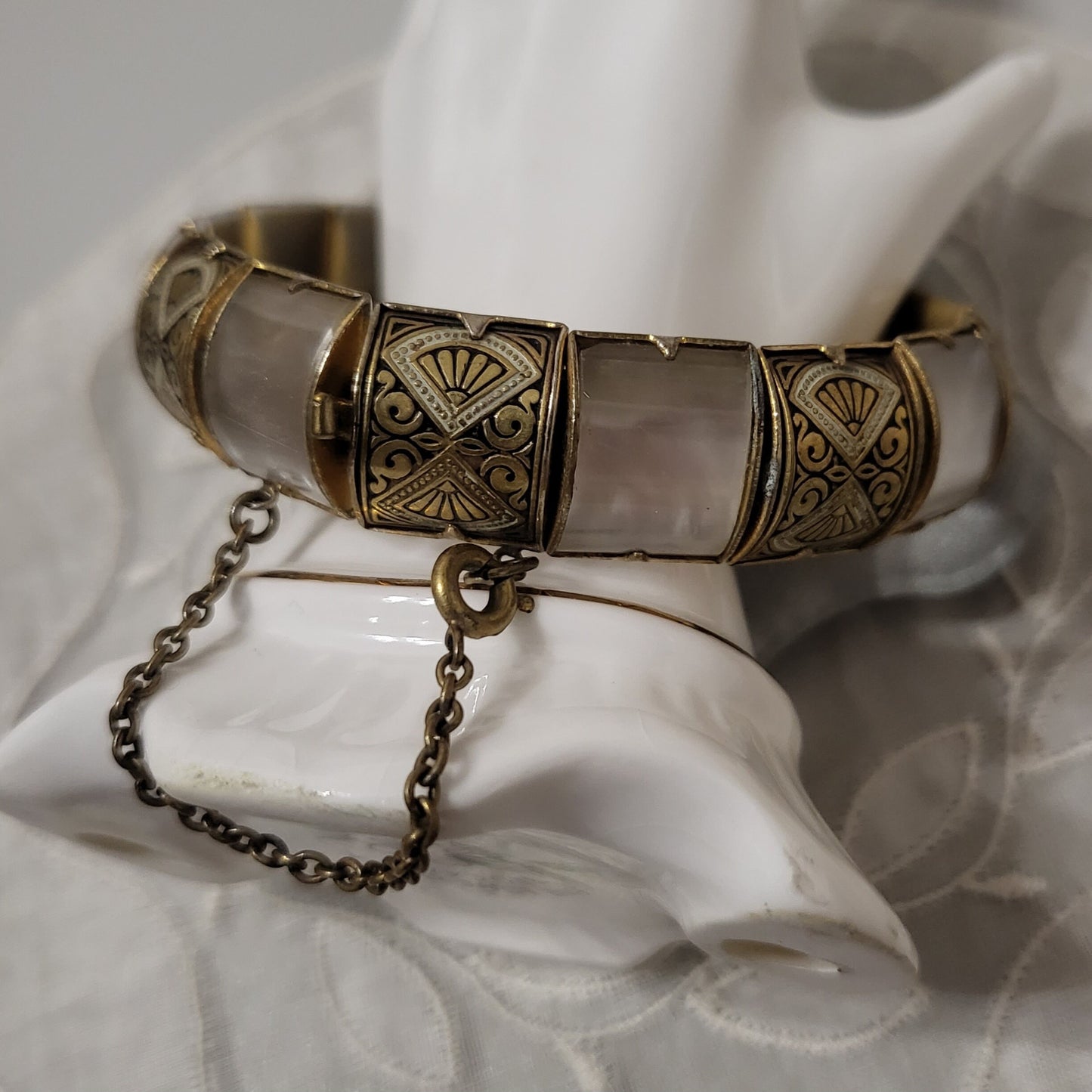 Bracelet - Mother of Pearl Damascene Panel Bracelet
