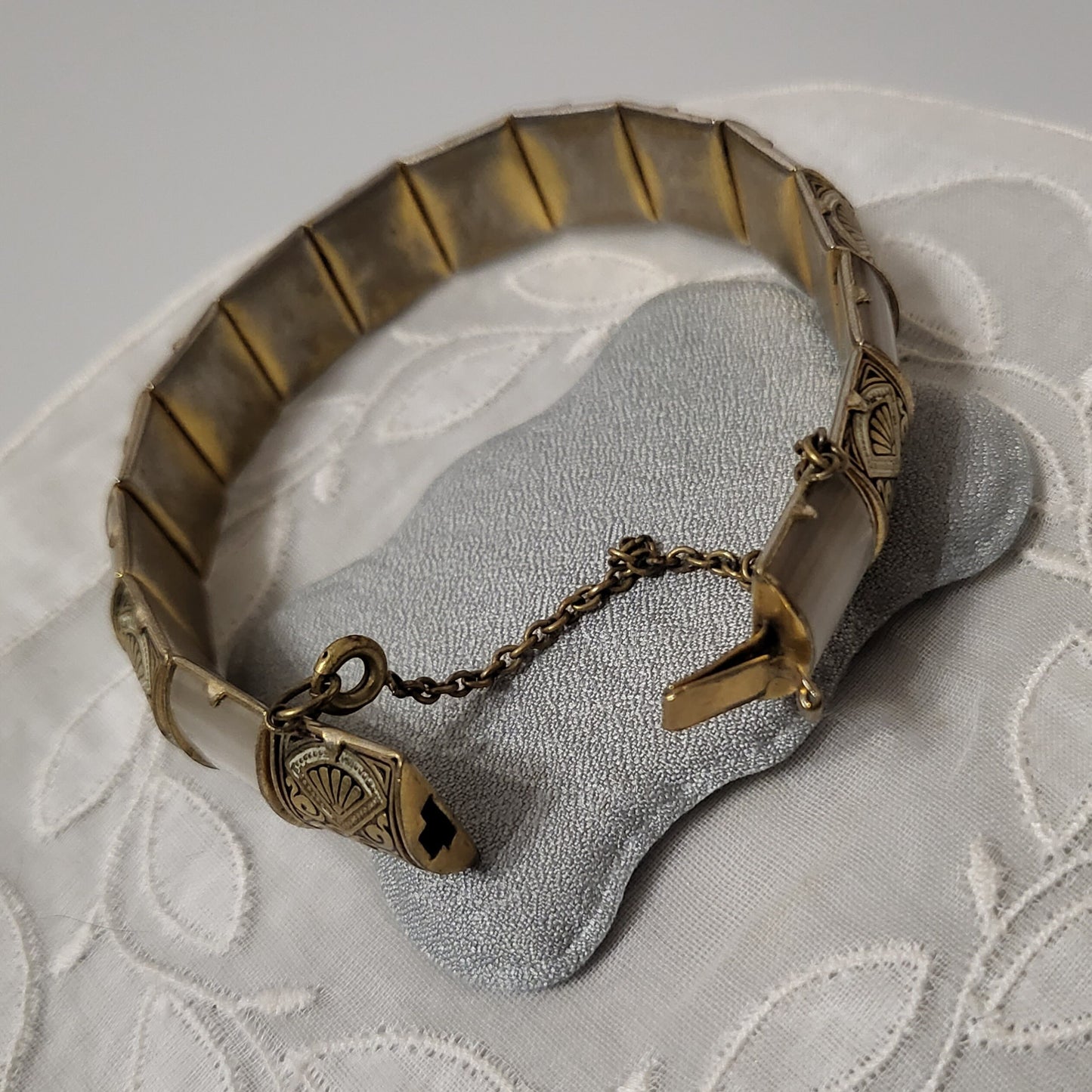 Bracelet - Mother of Pearl Damascene Panel Bracelet