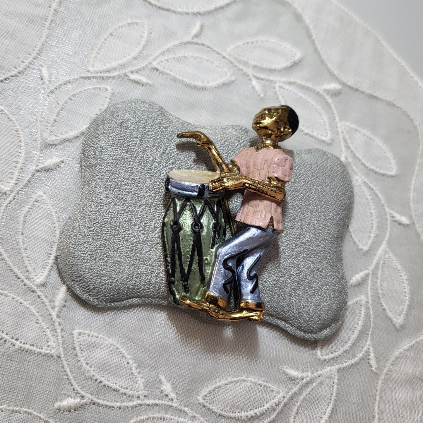 Brooch - Hollywood Enamel Drummer Brooch