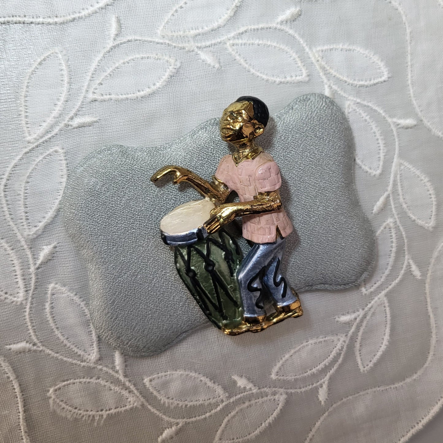 Brooch - Hollywood Enamel Drummer Brooch
