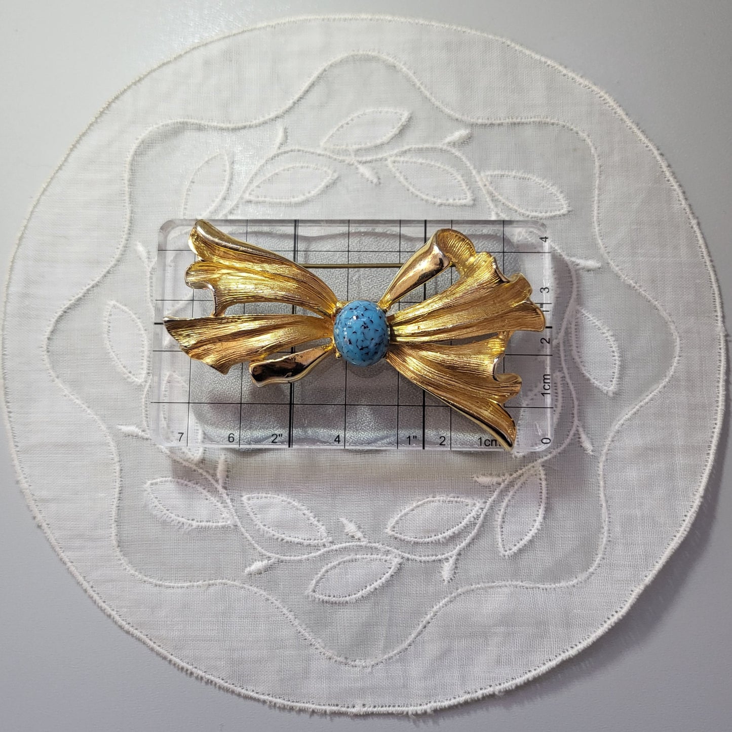 Brooch - Hollywood Turquoise Bow Brooch