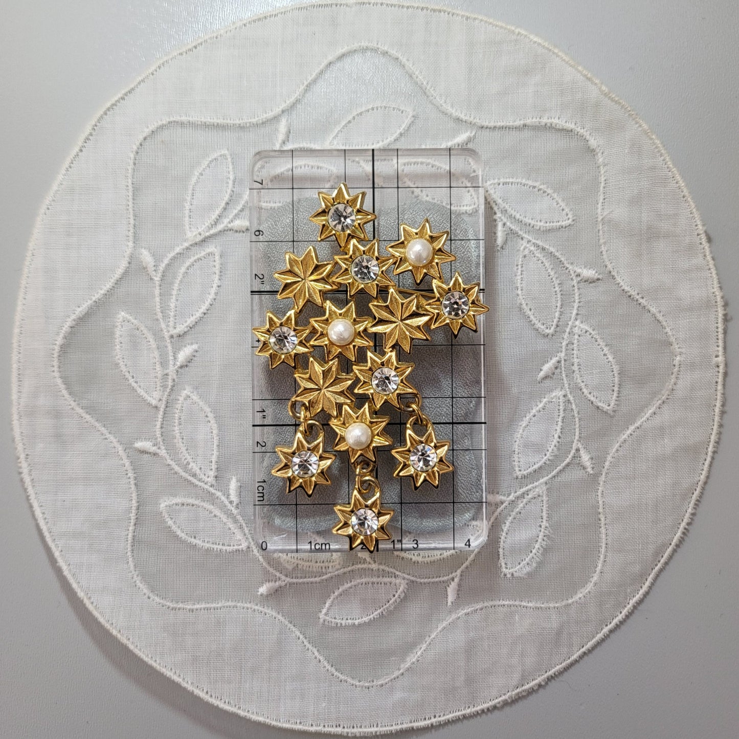 Brooch - Marvella Pearl and Crystal Star Cluster Brooch