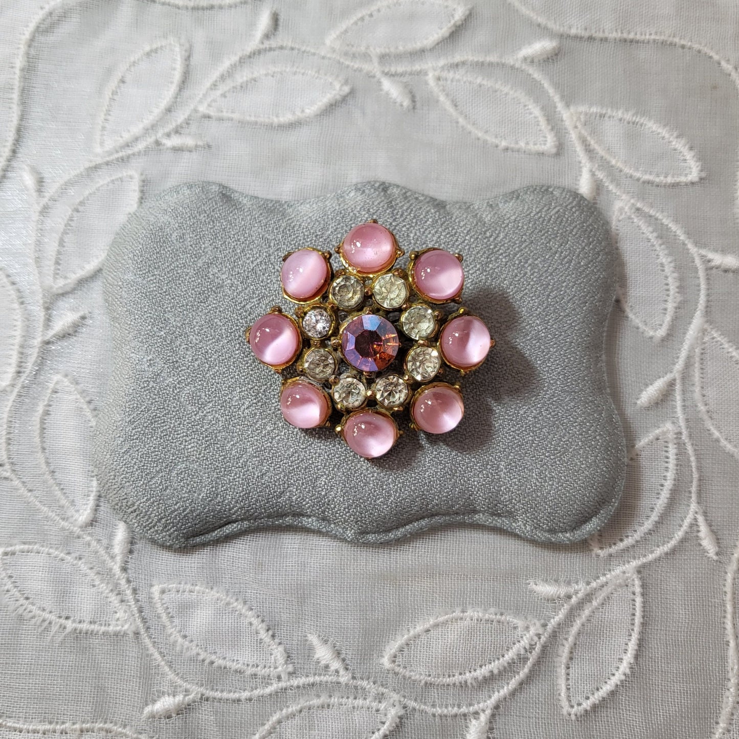 Brooch - Hollywood Pink Aurora Borealis Crystals Brooch