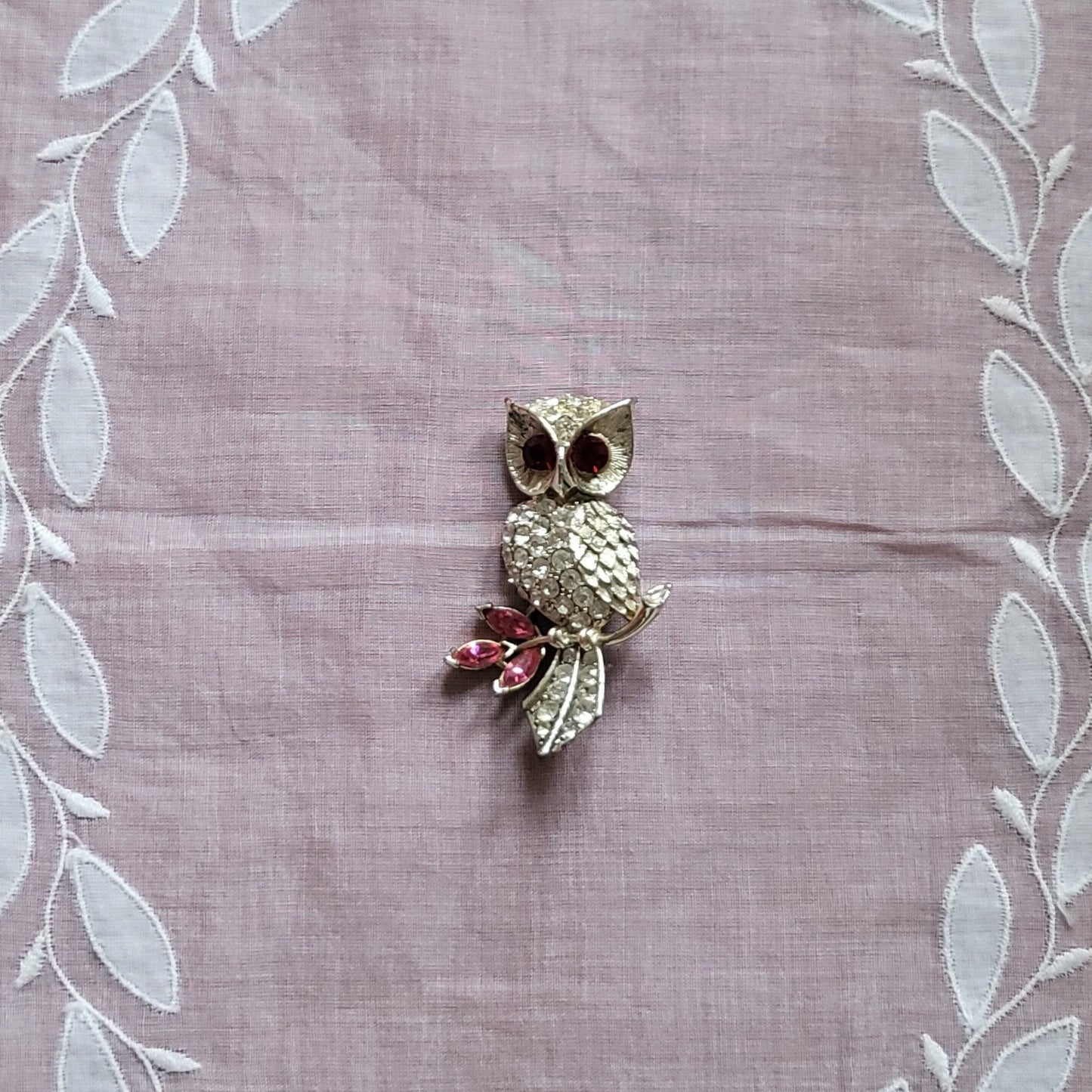 Brooch - Lisner Crystal Owl Brooch