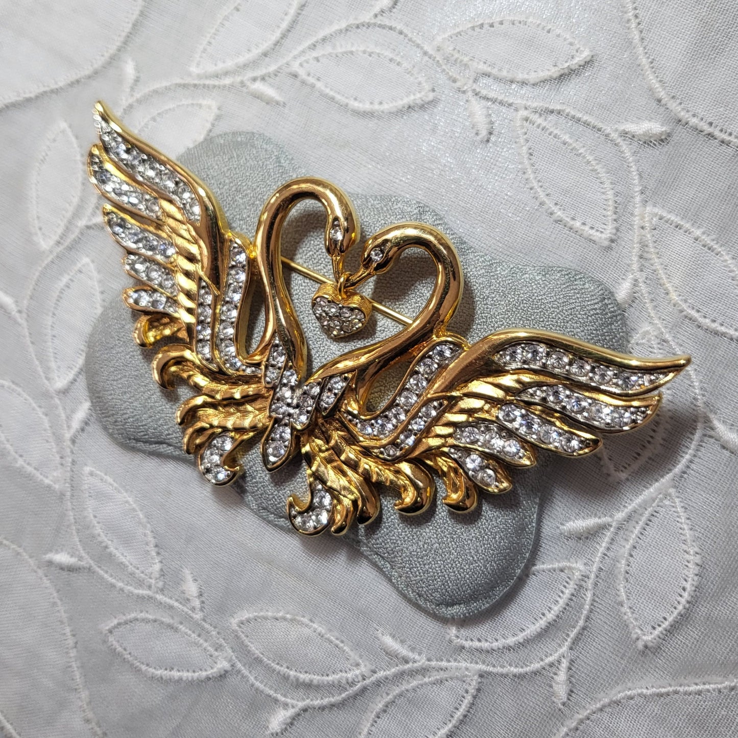 Brooch - Nolan Miller Swans Heart Brooch