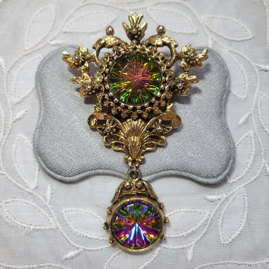 Brooch - Rococo Style Watermelon Crystal Brooch