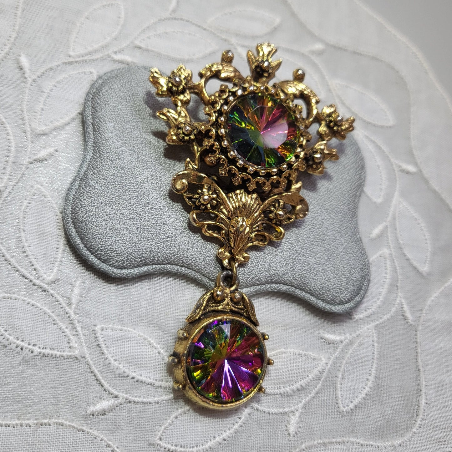 Brooch - Rococo Style Watermelon Crystal Brooch