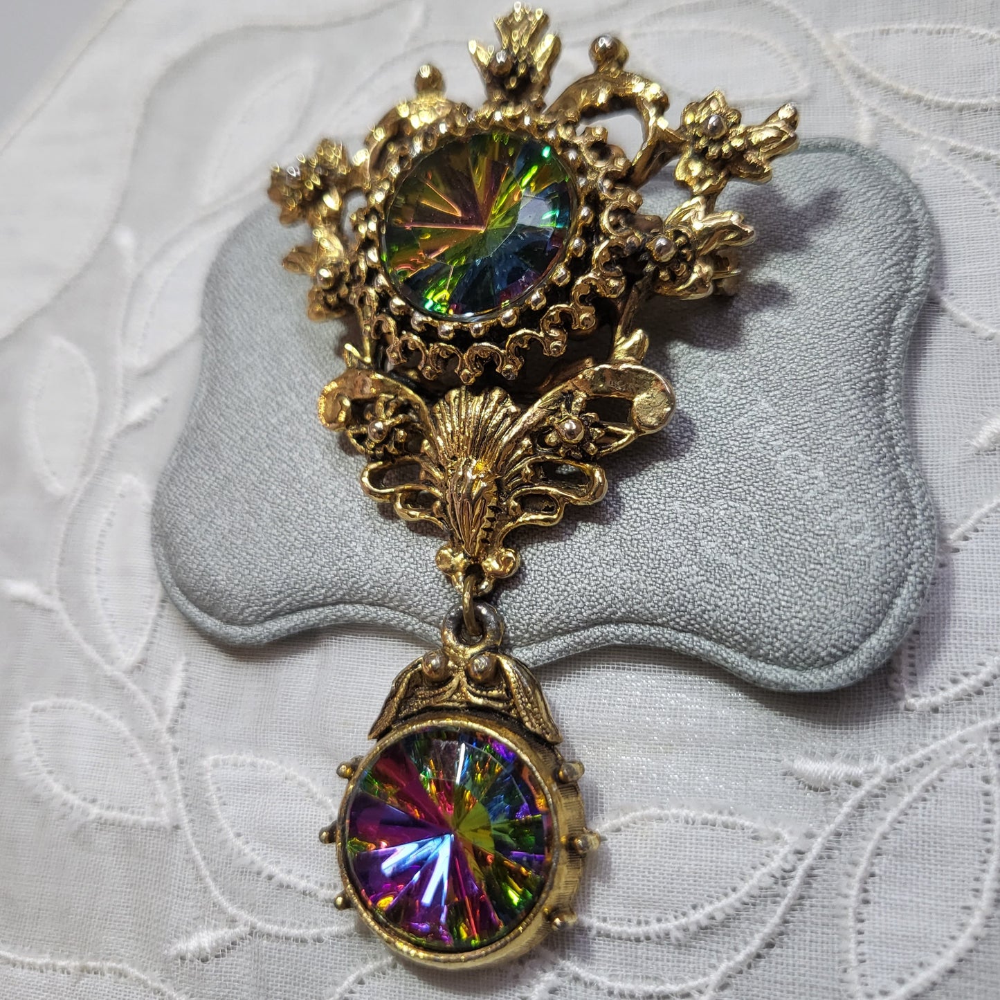 Brooch - Rococo Style Watermelon Crystal Brooch