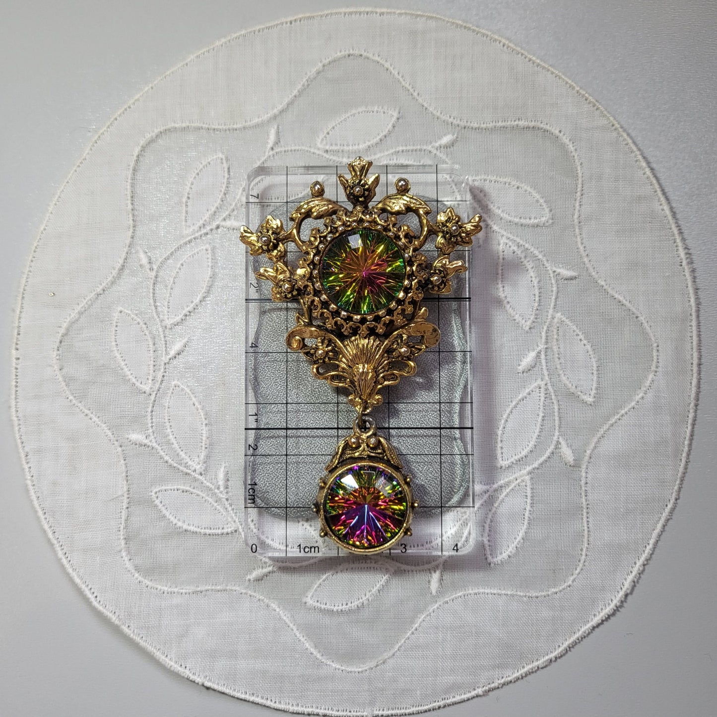 Brooch - Rococo Style Watermelon Crystal Brooch