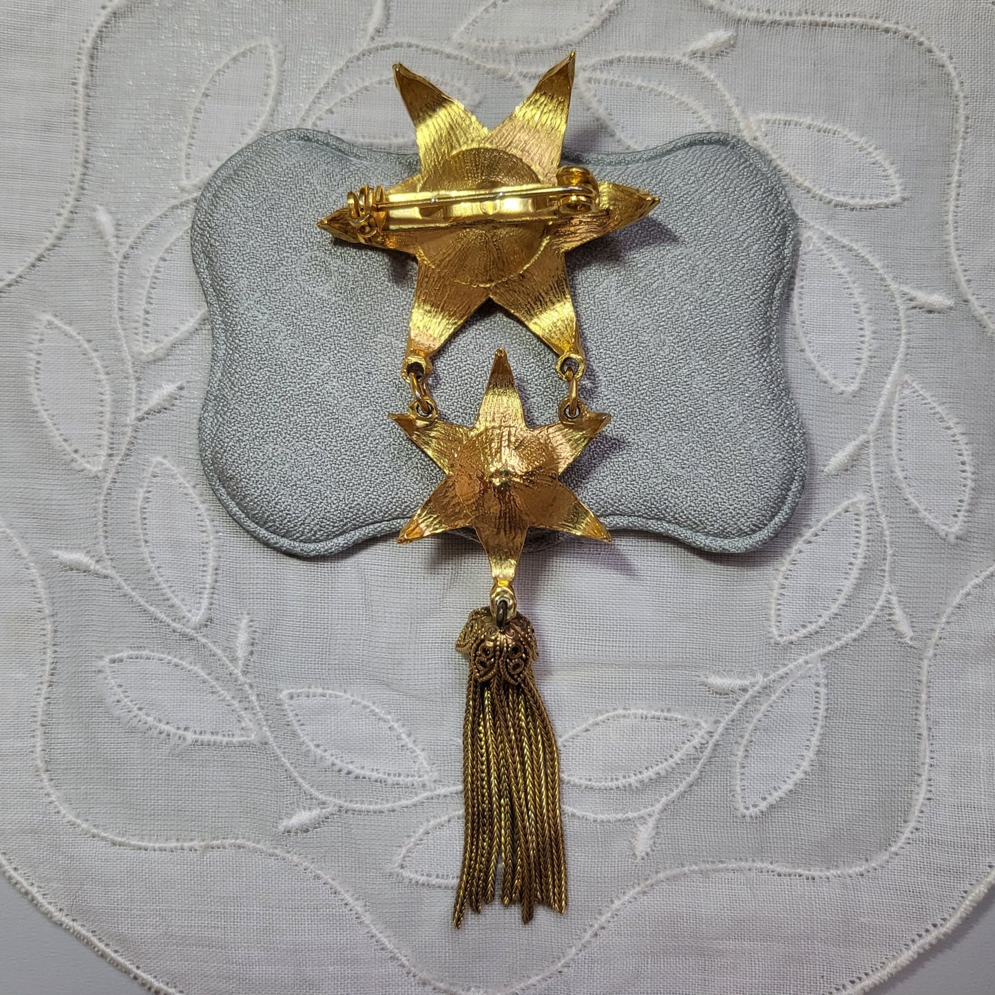 Brooch - Pearl Stars Tassel Drop Brooch