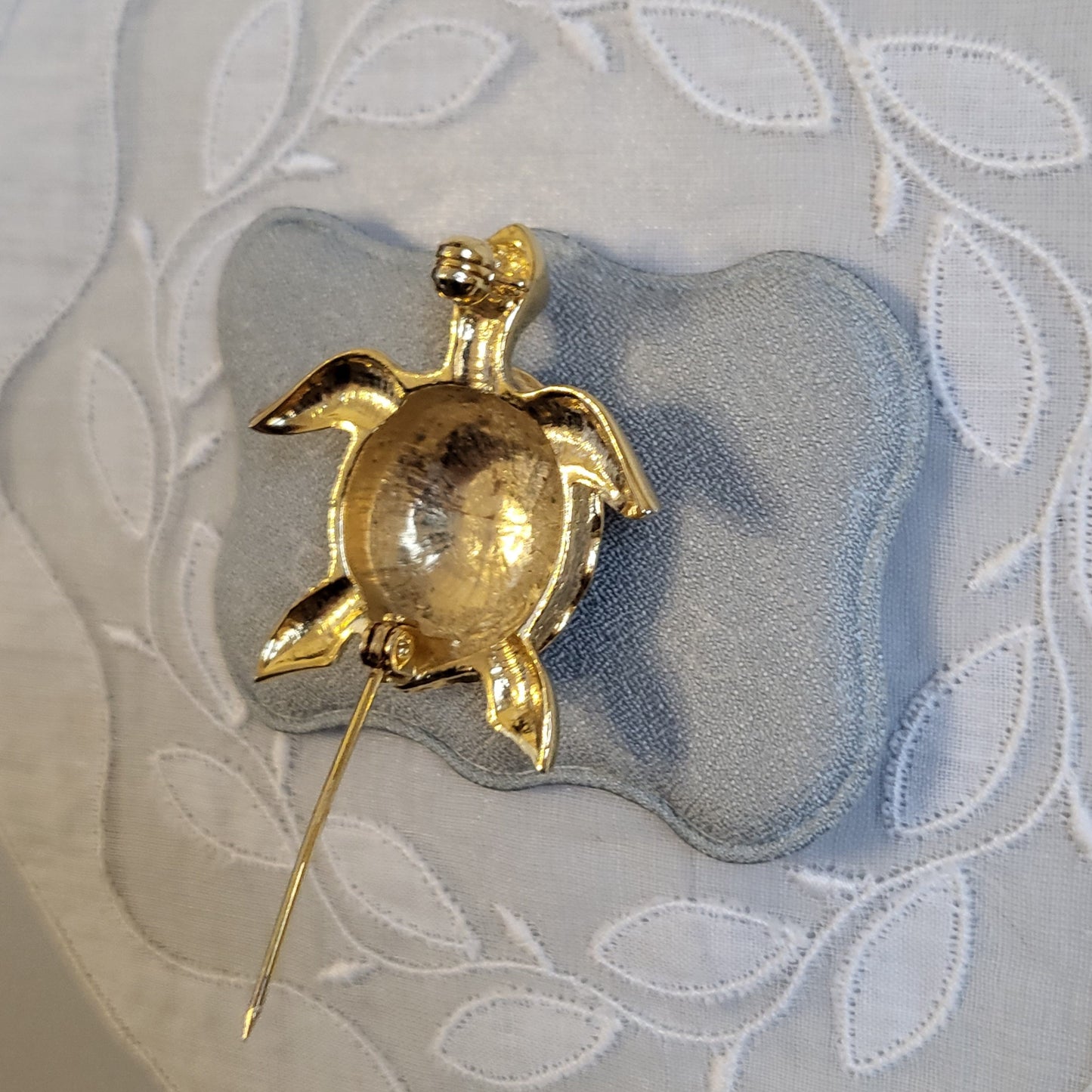 Brooch - Green and Blue Enamel Turtle Brooch