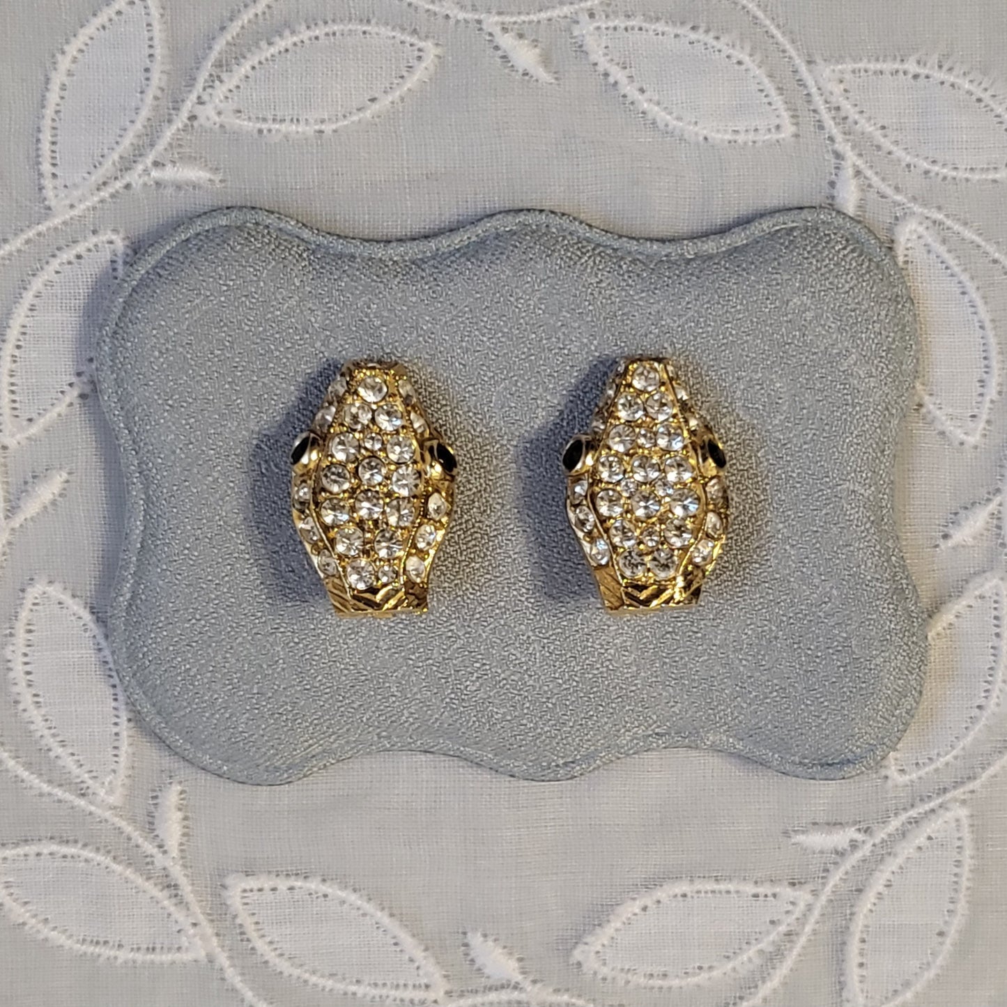 Clip on - Crystal Snake Head Clip on Earrings