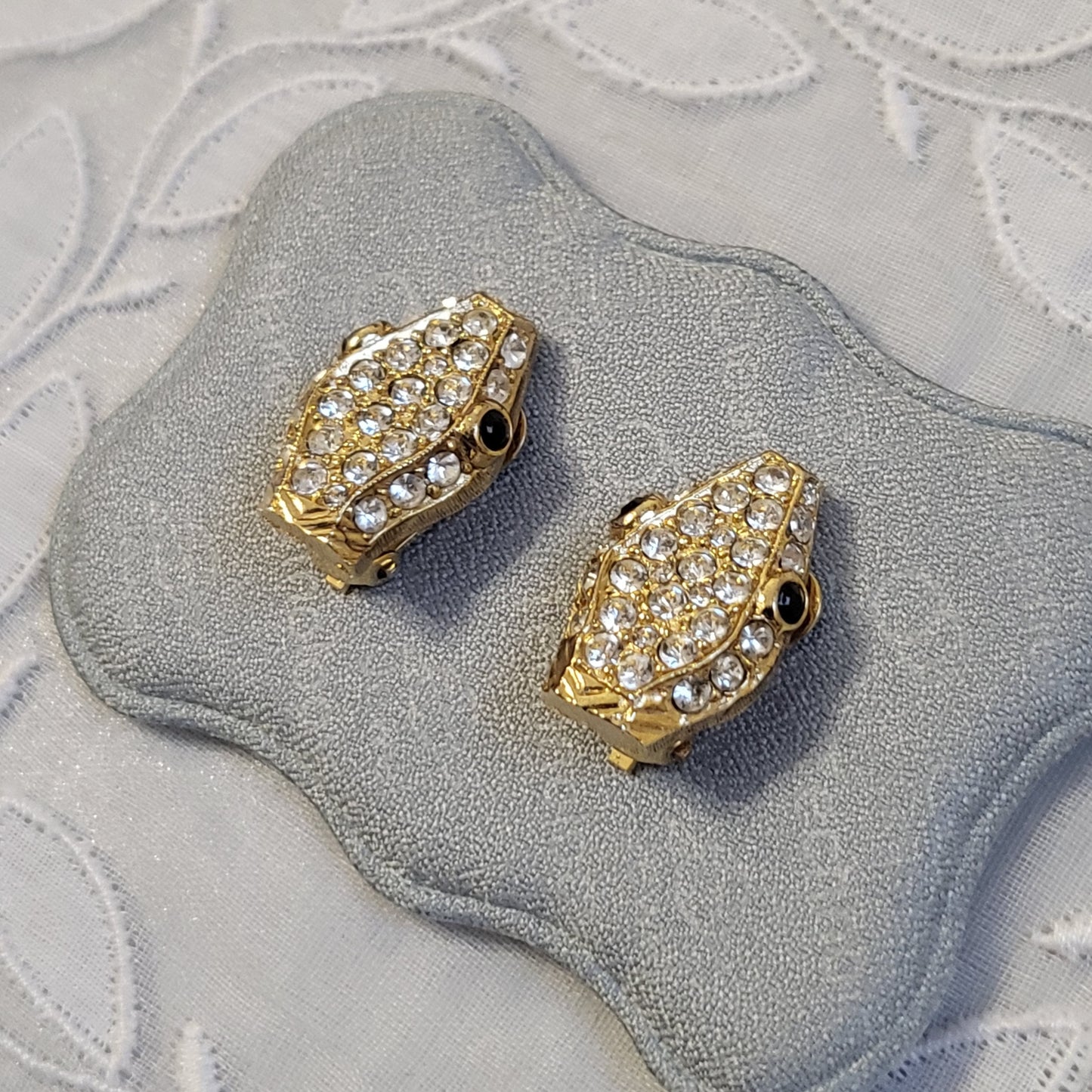 Clip on - Crystal Snake Head Clip on Earrings