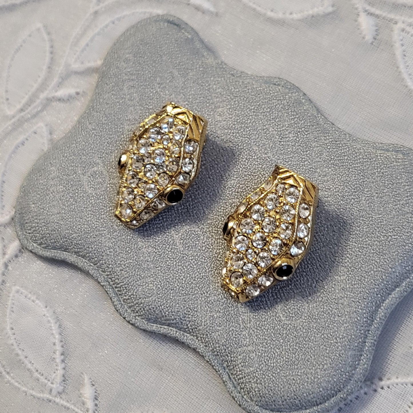 Clip on - Crystal Snake Head Clip on Earrings