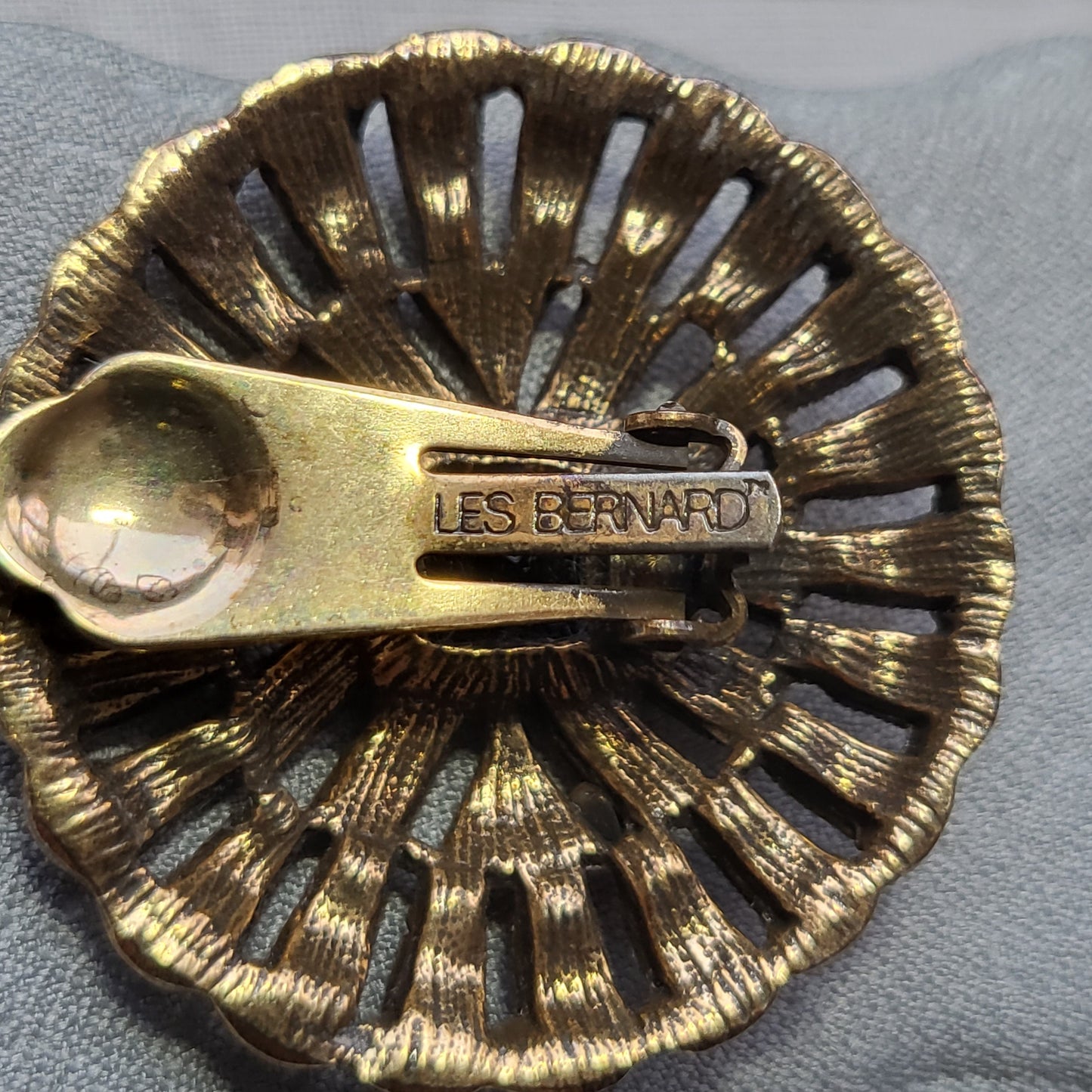 Clip on - Les Bernard Black Crystal Flower Clip On Earrings