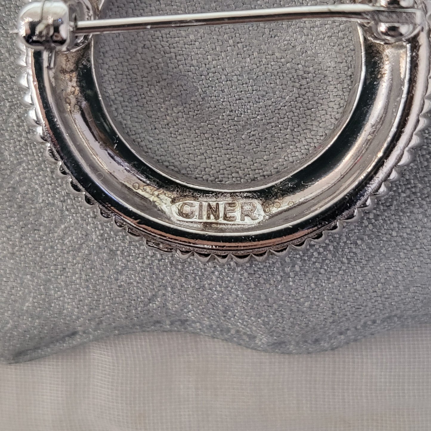 Brooch - Ciner Red and Clear Crystal Wreath Brooch