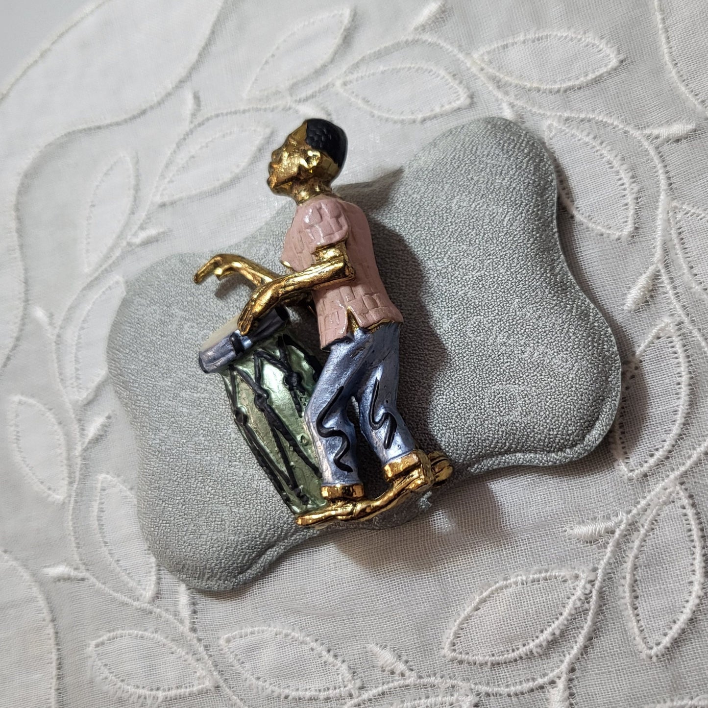 Brooch - Hollywood Enamel Drummer Brooch