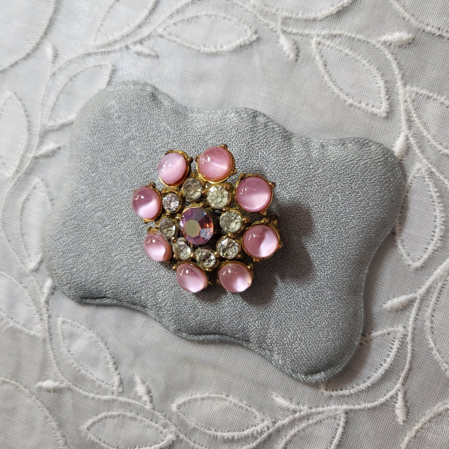 Brooch - Hollywood Pink Aurora Borealis Crystals Brooch