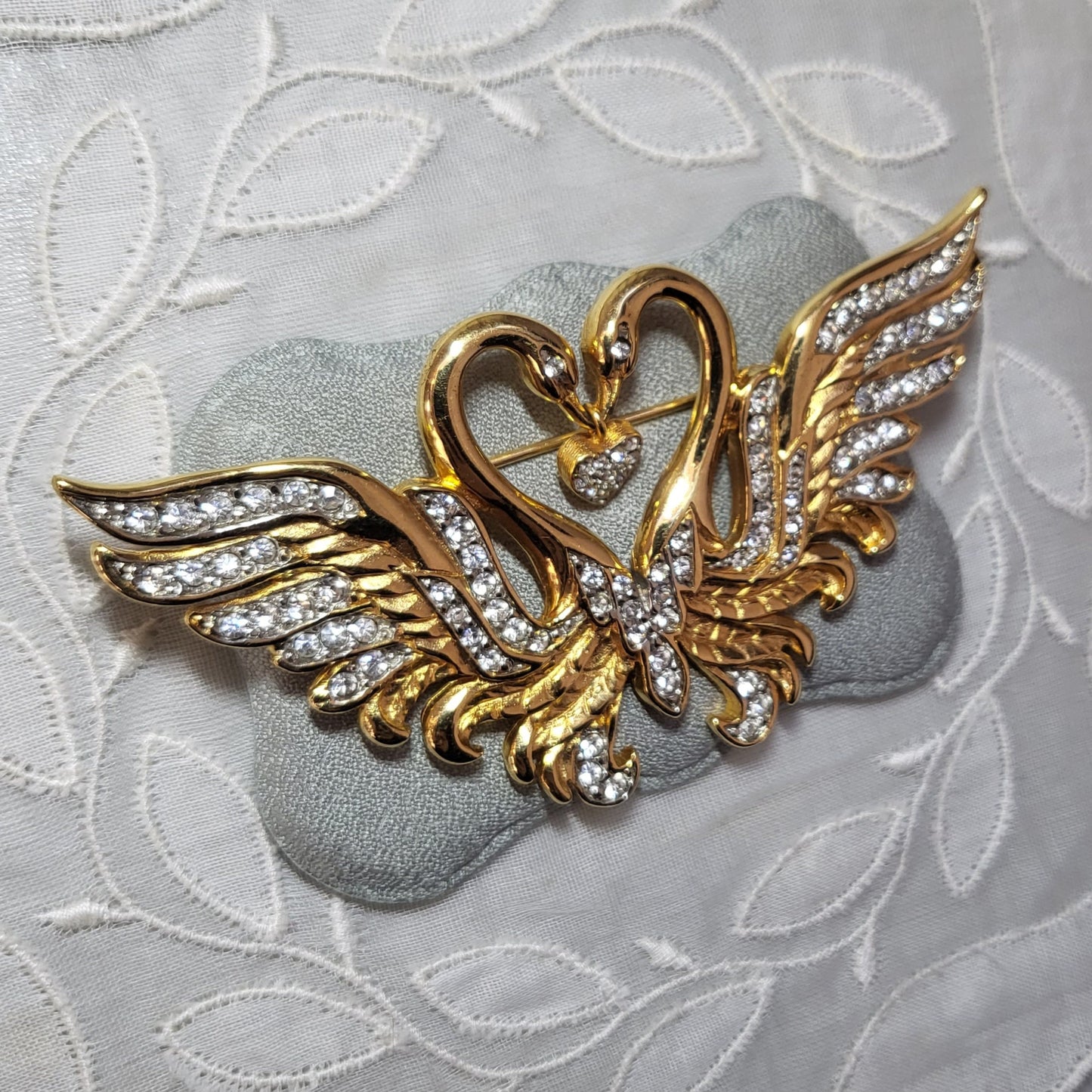 Brooch - Nolan Miller Swans Heart Brooch