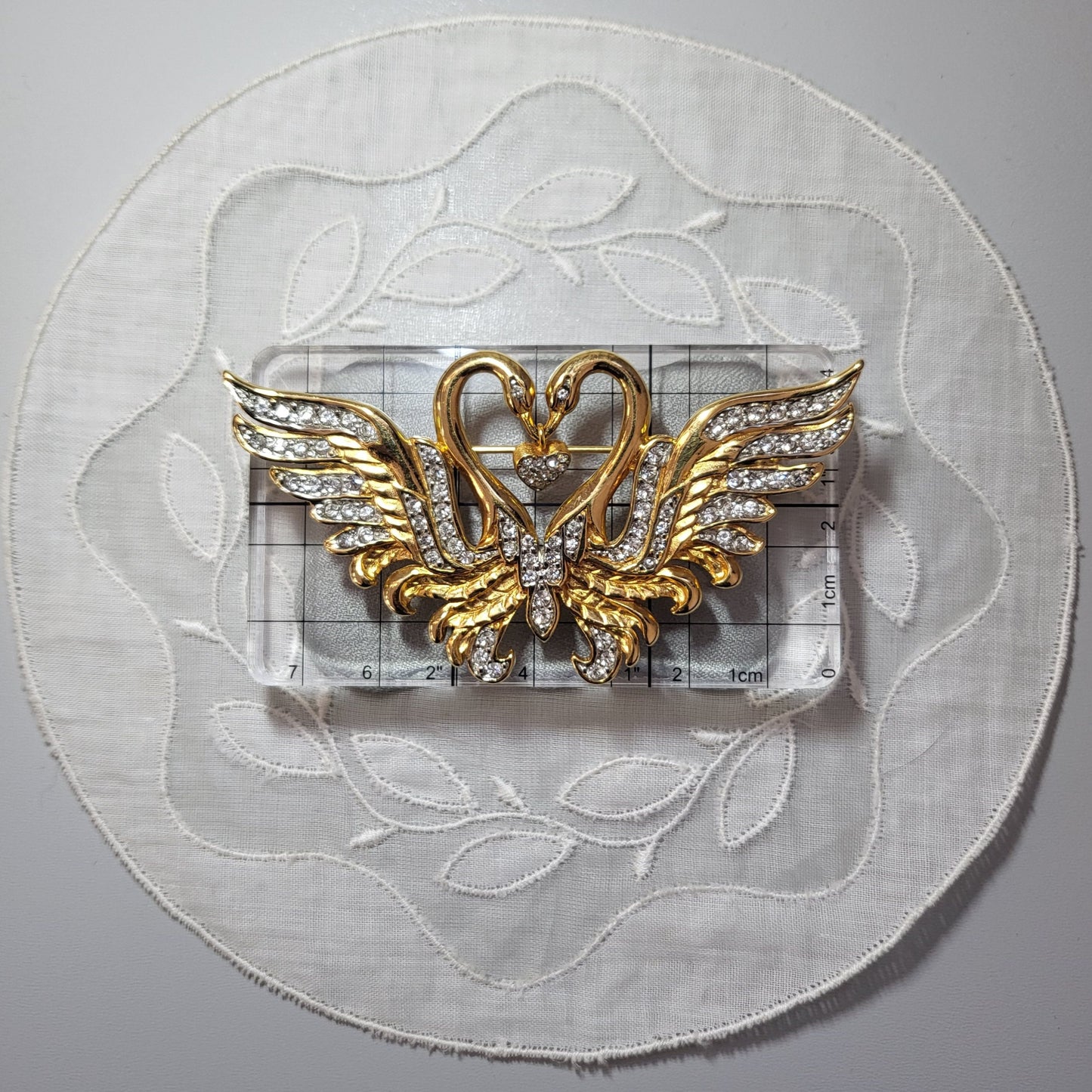 Brooch - Nolan Miller Swans Heart Brooch