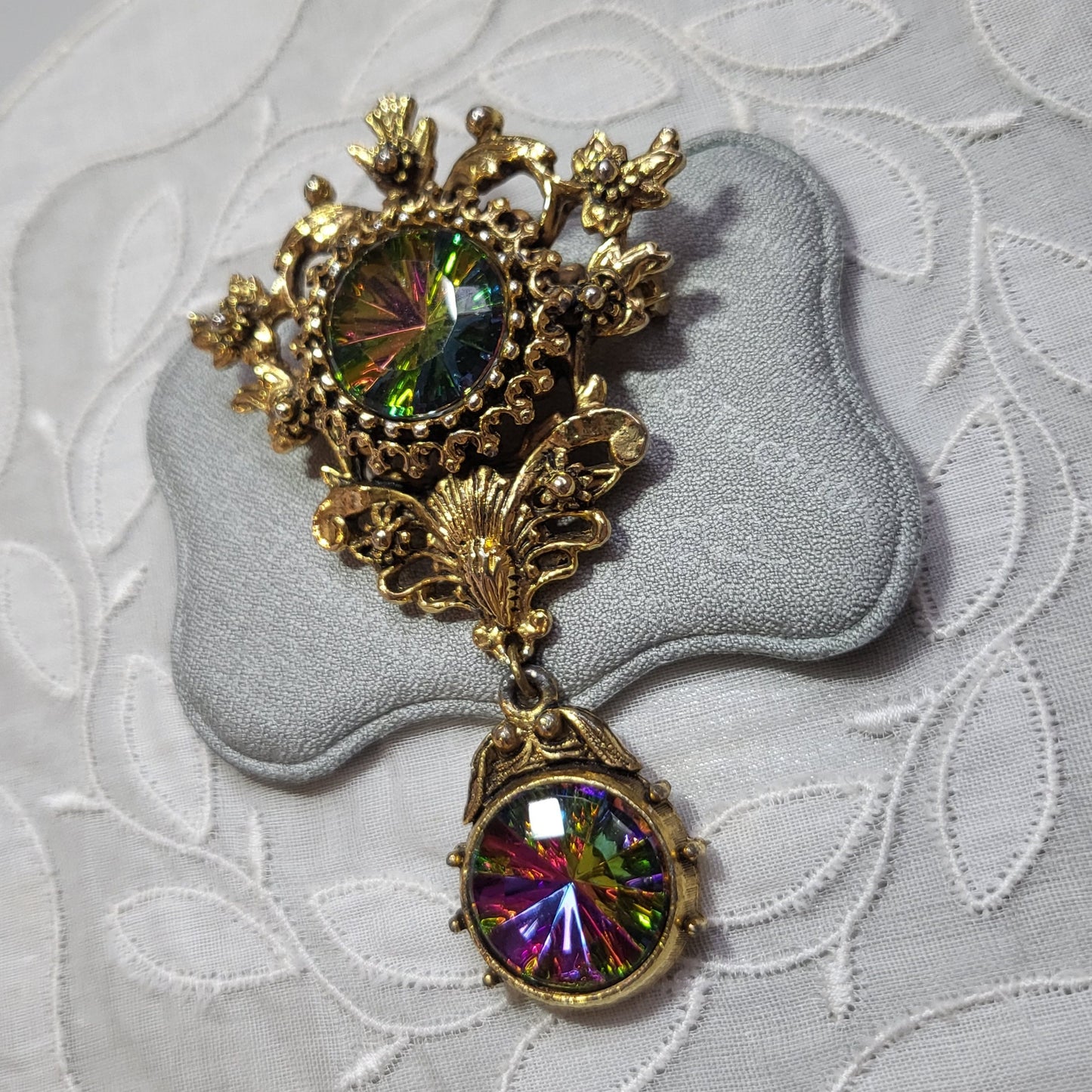 Brooch - Rococo Style Watermelon Crystal Brooch