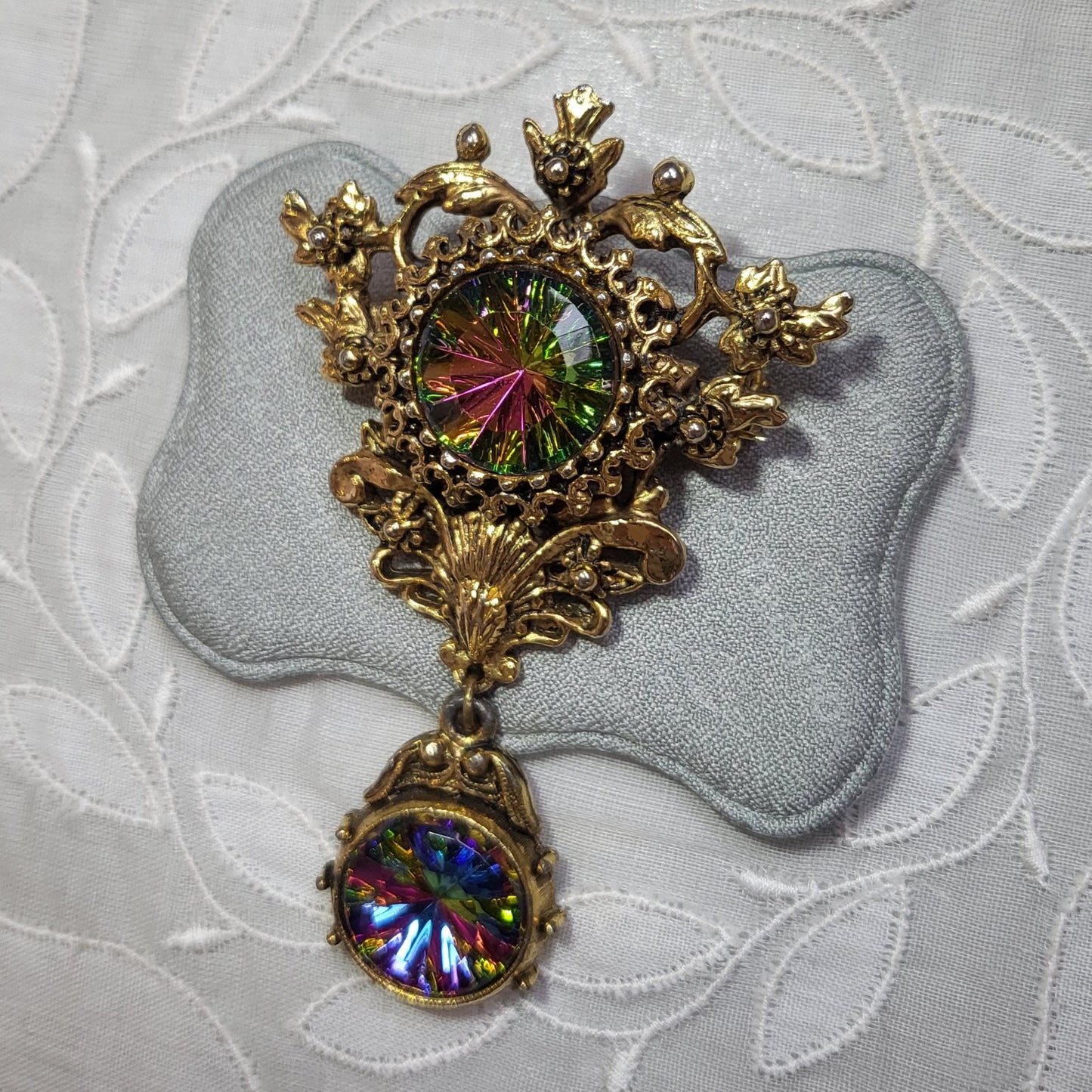 Brooch - Rococo Style Watermelon Crystal Brooch